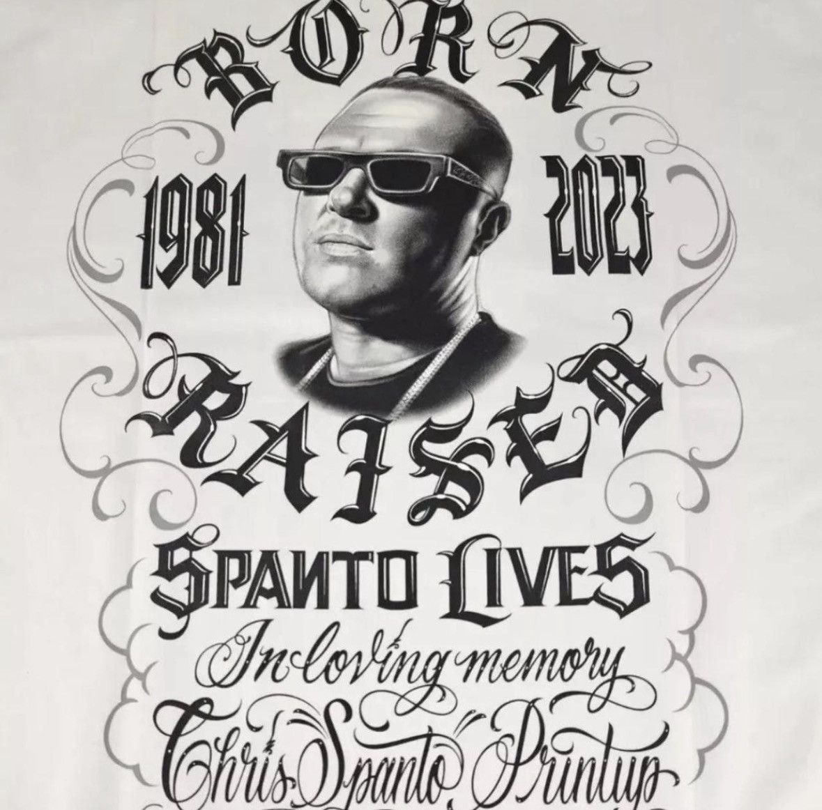 Born X Raised BORN X RAISED SPANTO LIVES MISTER CARTOON WHITE TEE SHIRT Size US L / EU 52-54 / 3 - 1 Thumbnail