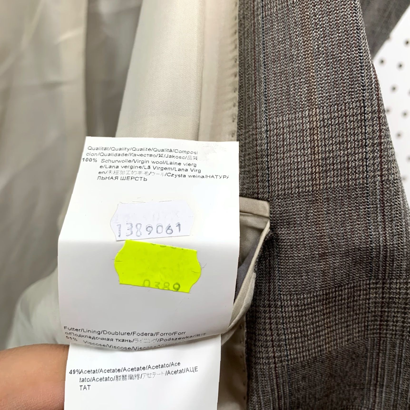 Hugo Boss HUGO BOSS BOSS Wool Blazer Mens Size 38S 38 2 Button Gray Glen Plaid Business Size 38R - 7 Thumbnail