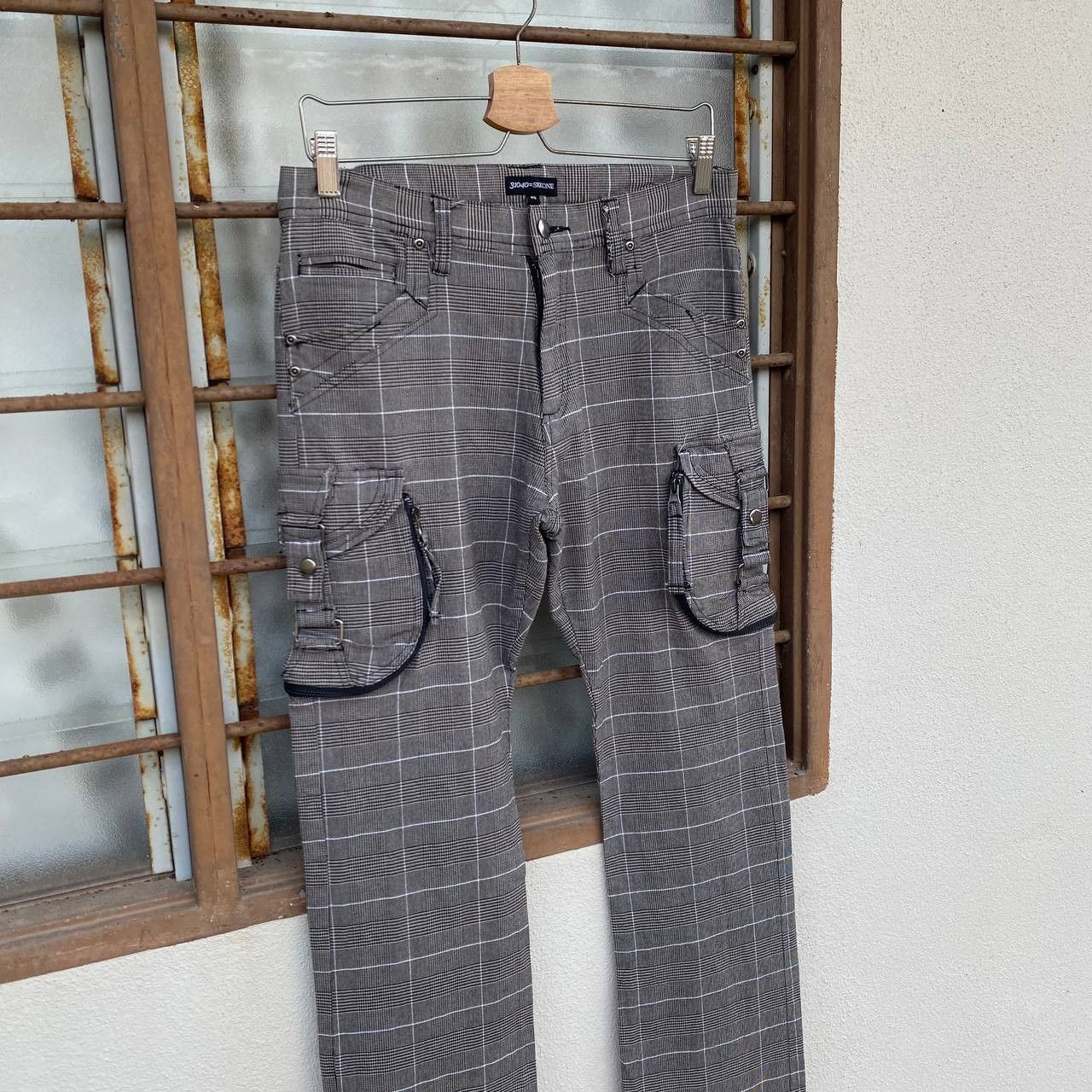 Japanese Brand PRISONER PANT CARGO SKKONE 31040 PIN STRIPE JAPANESE STYLE Size US 29 - 6 Thumbnail