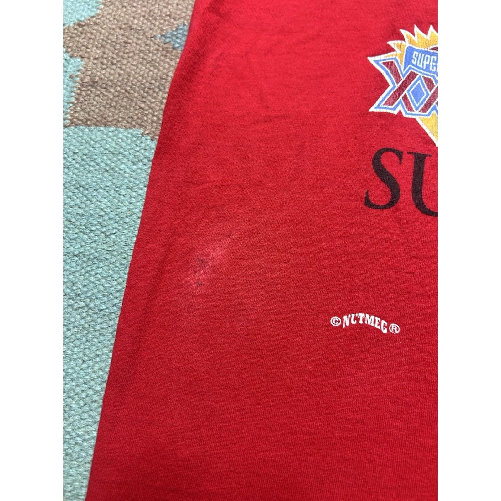 Nutmeg VINTAGE Nutmeg San Francisco 49ers NFL Football T-Shirt XL Red 90s Graphic shirt Men Boys Mens 49ers Super Bowl Champs Size US XL / EU 56 / 4 - 2 Thumbnail