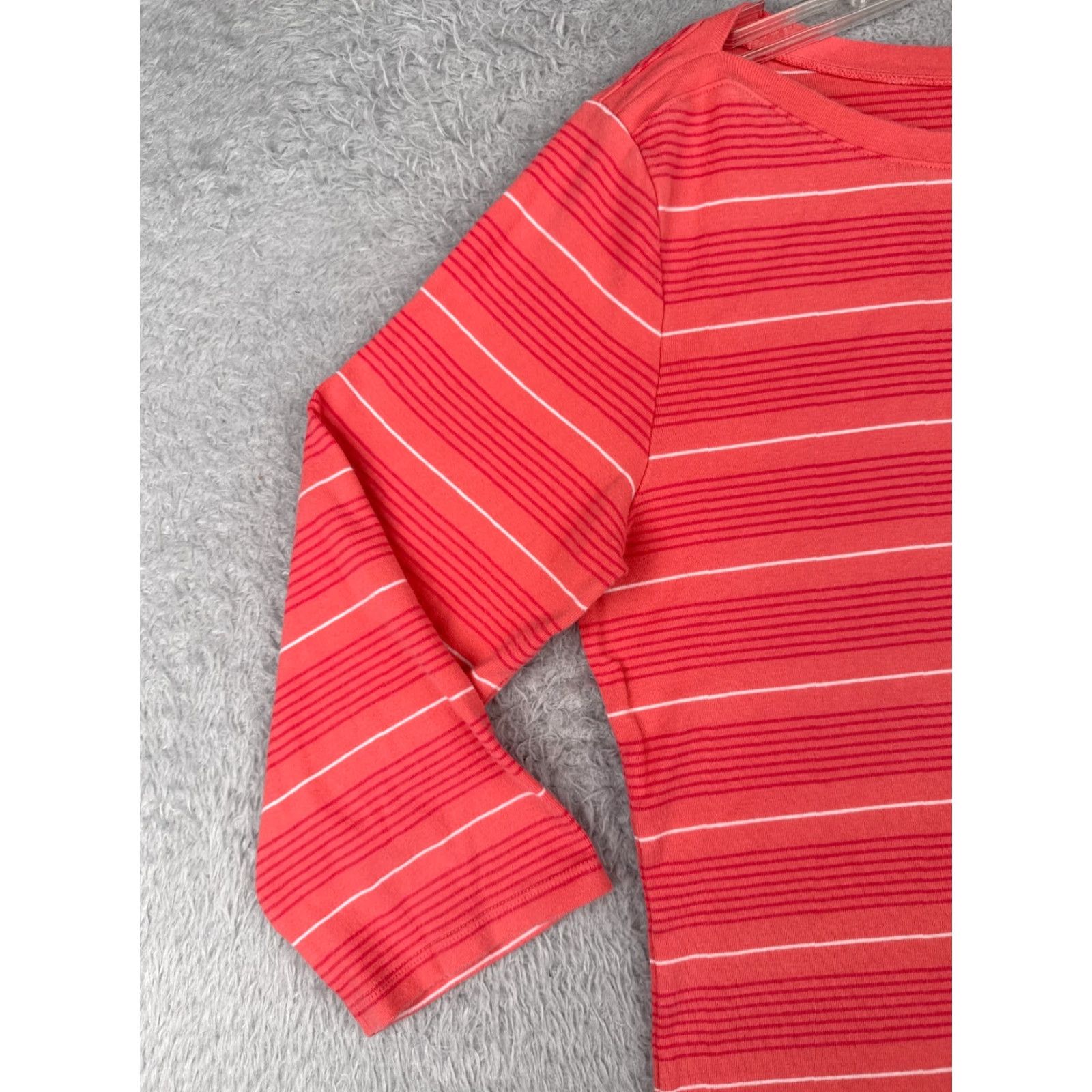 Tommy Hilfiger VINTAGE Tommy Hilfiger Pink Stripe Shirt Women XL 3/4 Sleeve Cotton Casual Women's Size XL / US 12-14 / IT 48-50 - 3 Thumbnail