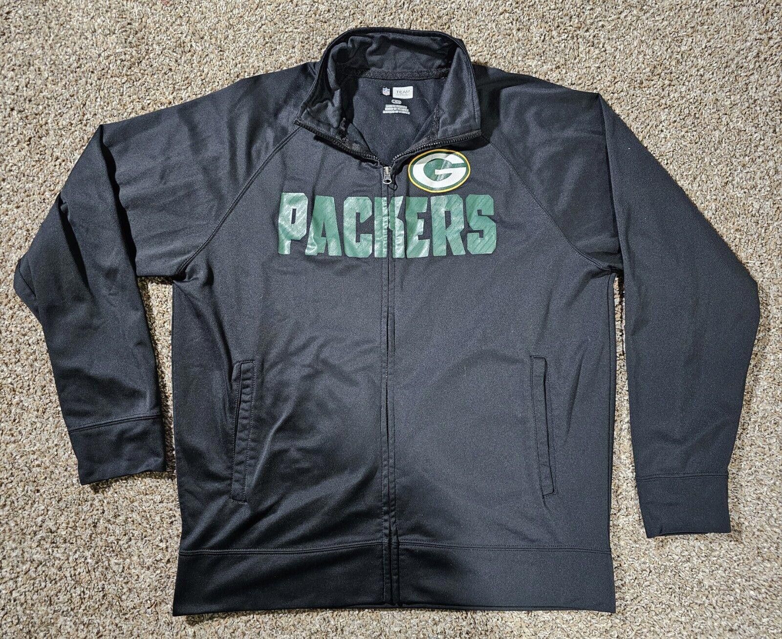 Designer NFL Team Apparel GreenBay Packers Fullzip L black sweatshirt Size ONE SIZE - 1 Thumbnail