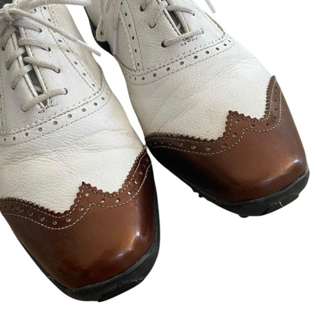 Footjoy Footjoy White and Brown LoPro Collection Leather Golf Shoes Size US 6.5 / IT 36.5 - 5 Thumbnail
