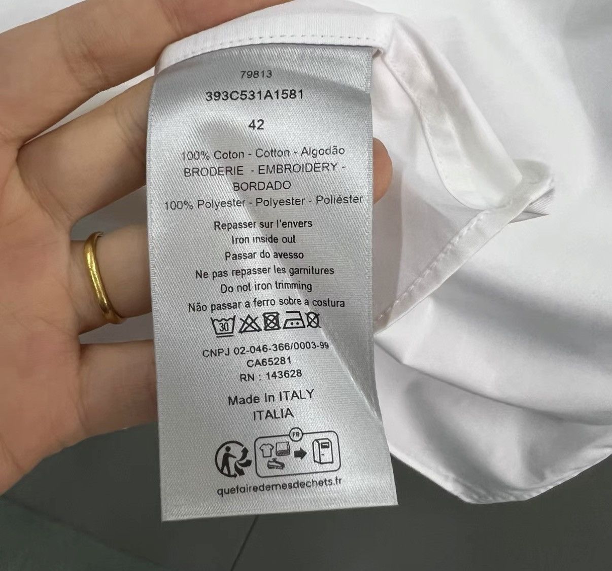 Dior Dior Logo Embroidered Long Sleeve Shirt J41 Size US XS / EU 42 / 0 - 3 Thumbnail