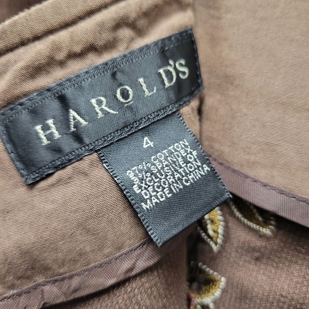 Harold Boots Harolds Women's Light-Corduroy Floral Pencil Brown Skirt 4 Size 27" / US 4 / IT 40 - 7 Thumbnail