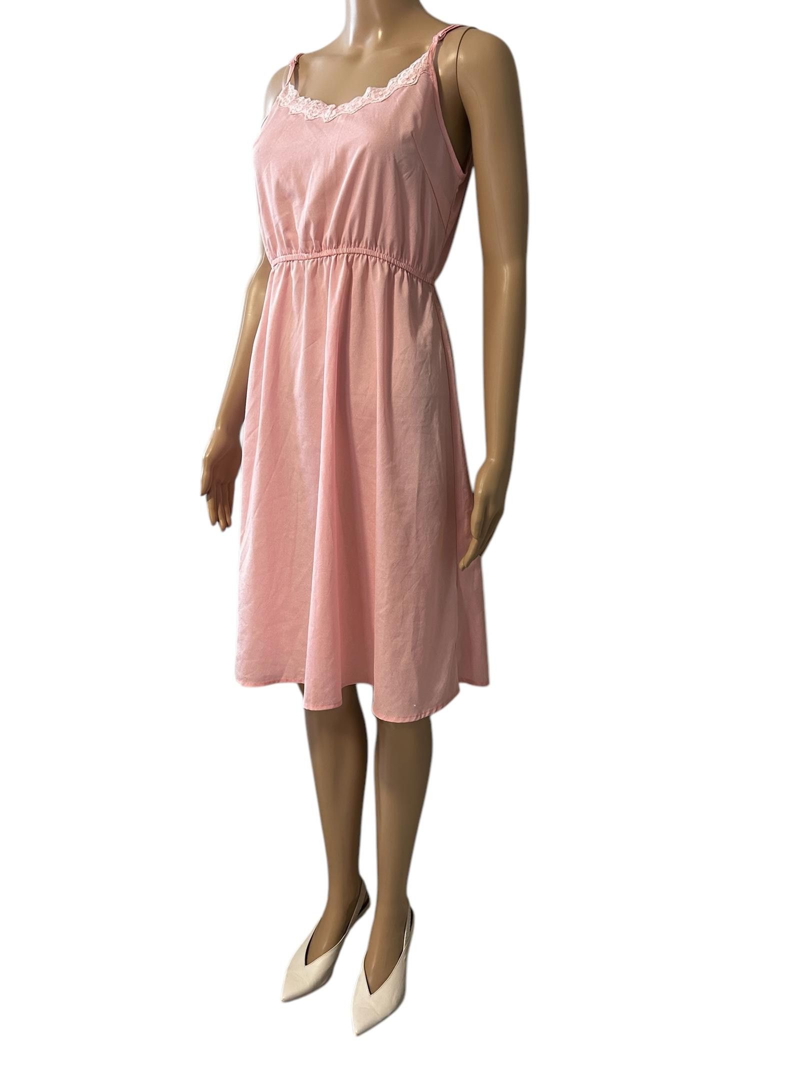 Designer Charming Pink Summer Dress with Lace Trim Size M / US 6-8 / IT 42-44 - 2 Thumbnail
