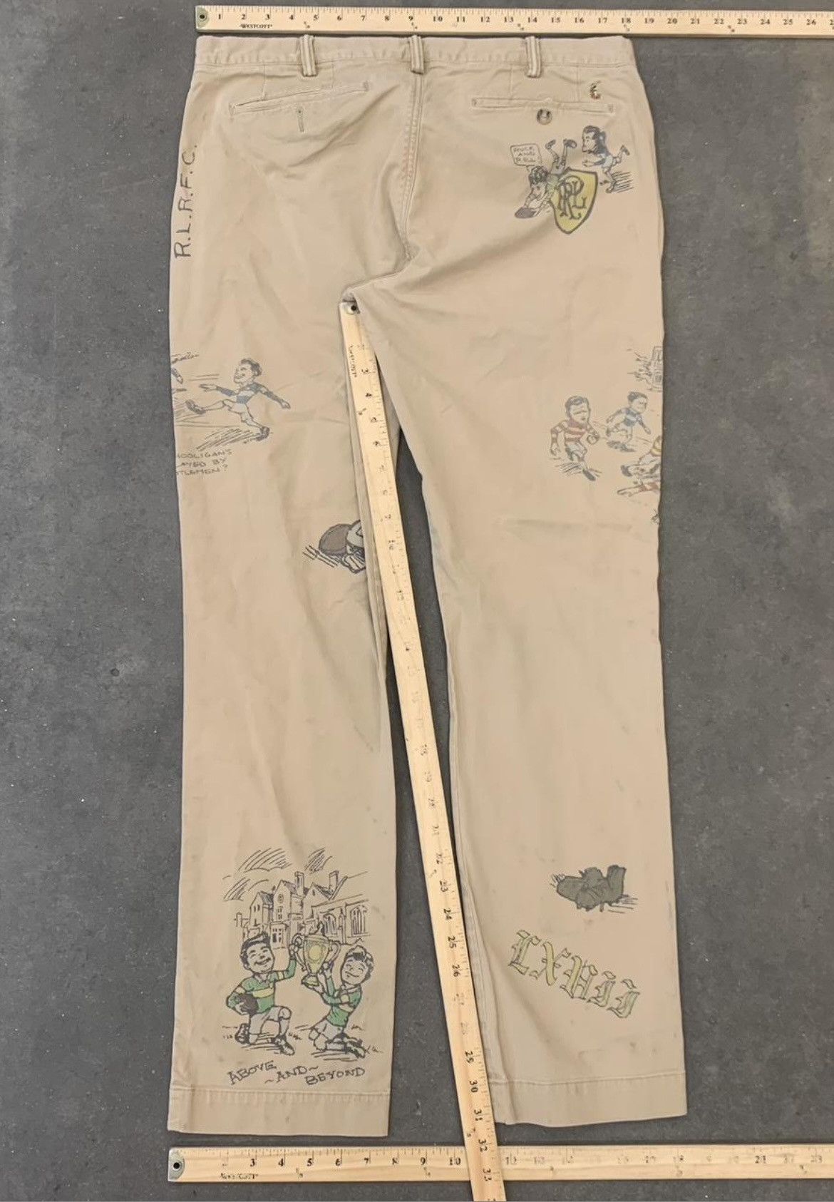 Ralph Lauren 90s Polo Ralph Lauren all over cartoon print pants Size US 34 / EU 50 - 3 Thumbnail