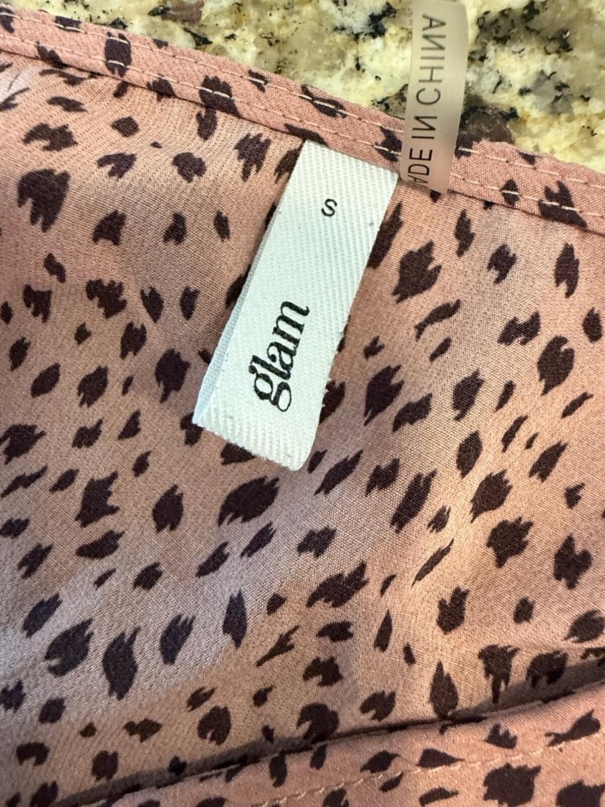 Other Glam peplum top rusty pink & black leopard print SZ SM Size S / US 4 / IT 40 - 5 Thumbnail