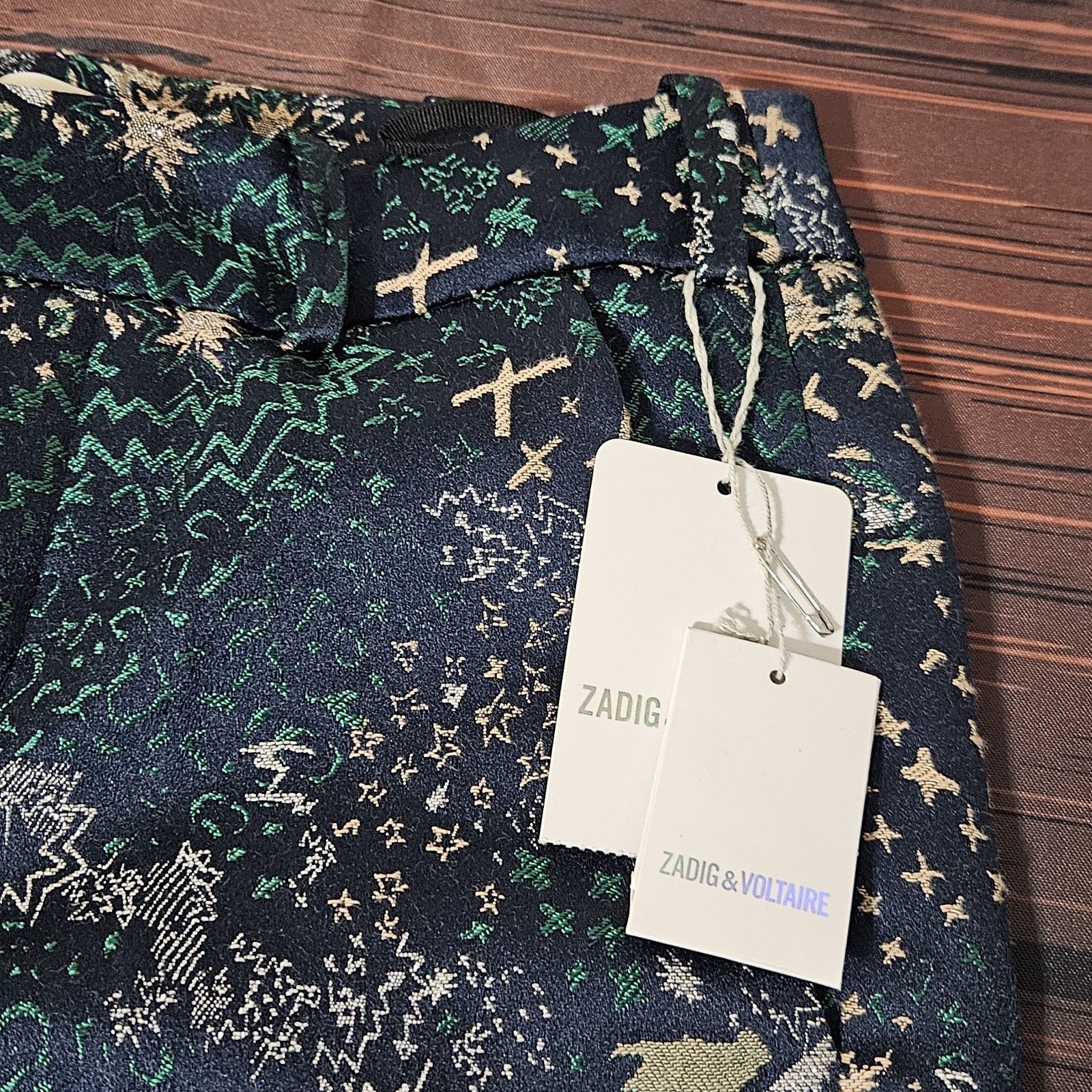 Zadig & Voltaire NEW Zadig & Voltaire Embroidered Blue Pants 27x25 Posh Size 27" / US 4 / IT 40 - 3 Thumbnail
