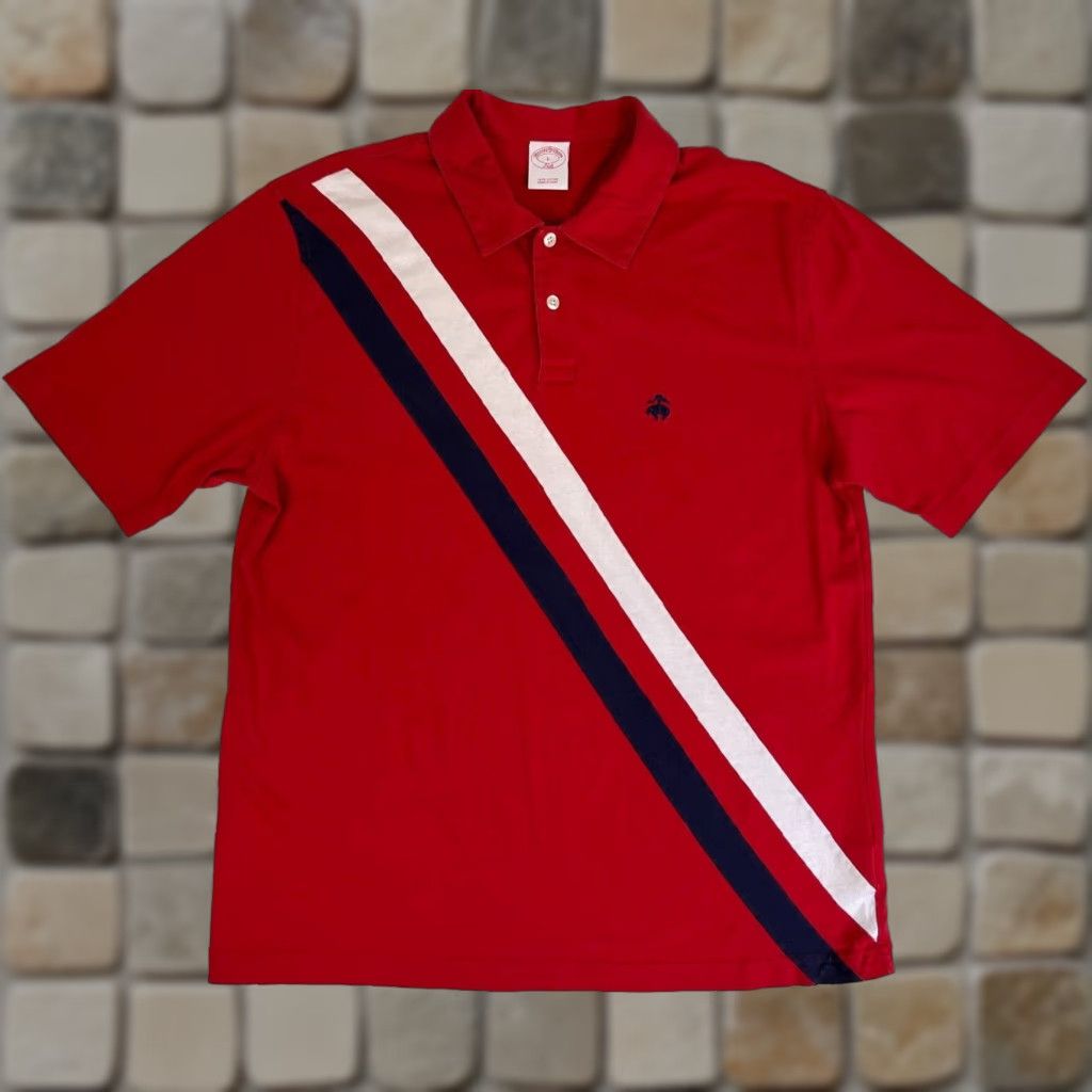 Brooks Brothers Brooks Brothers 346 Polo Shirt Diagonal Stripes Sz L Men’s Shirt Regular Red 100% Cotton Polo Size US L / EU 52-54 / 3 - 1 Thumbnail