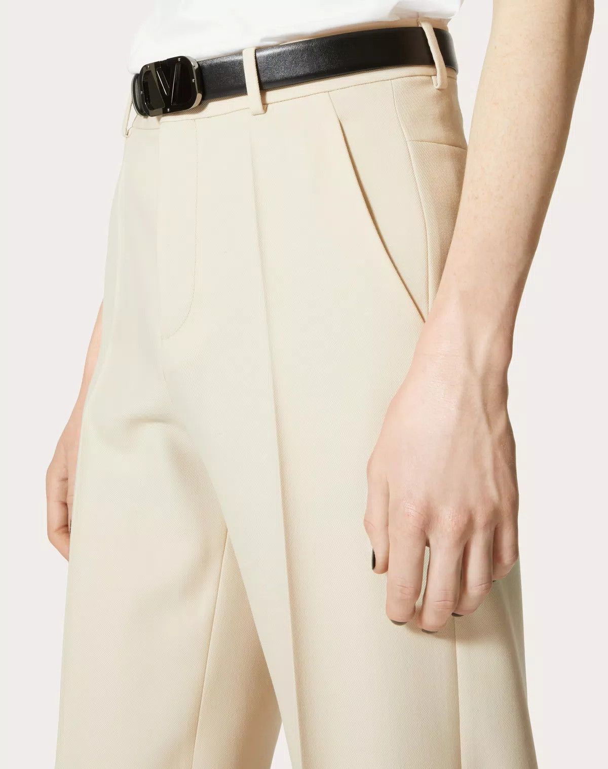 Valentino oc11z0625 Wool Trousers in White/Ivory Size US 38 / EU 54 - 7 Thumbnail