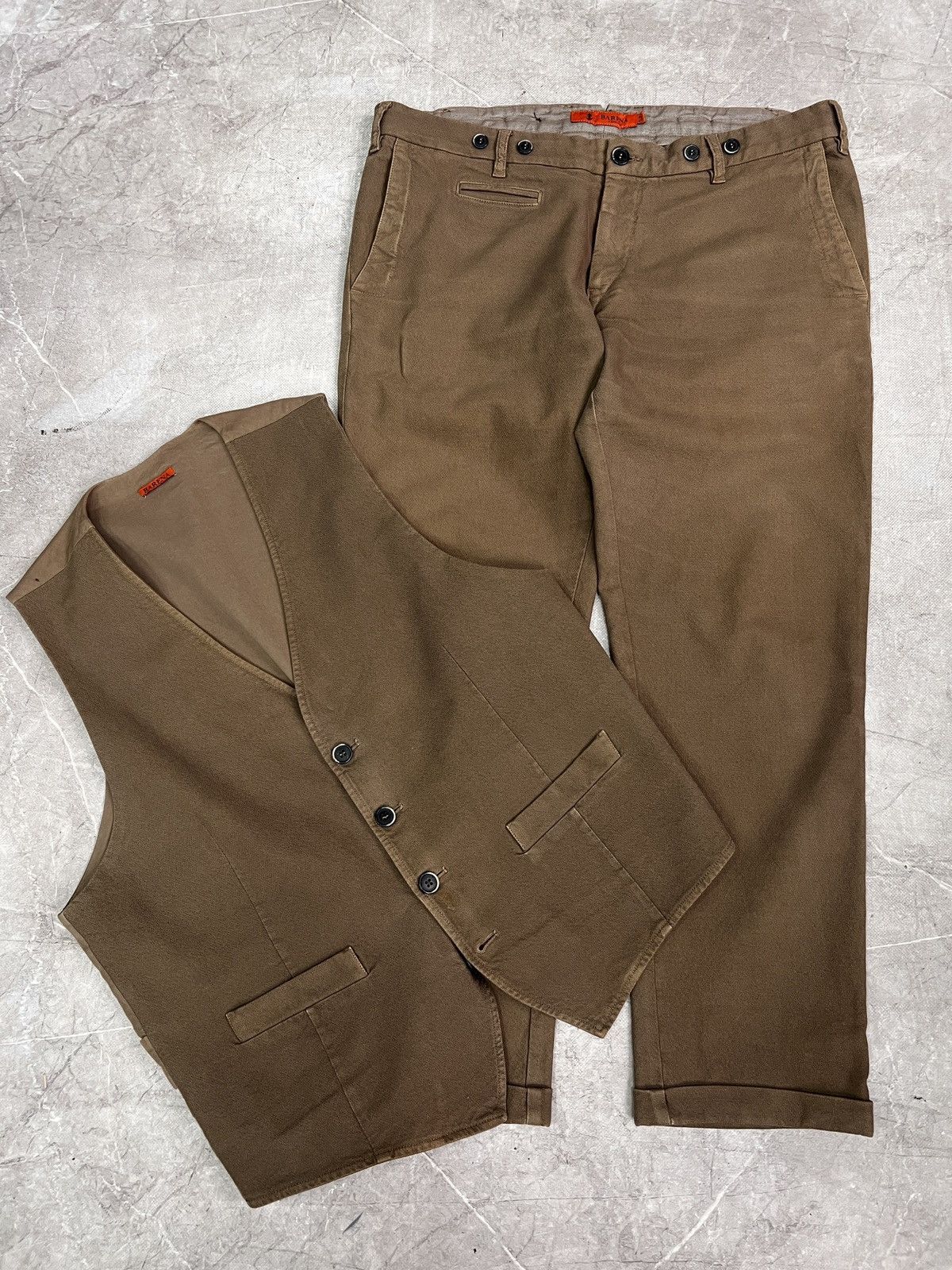 Barena Barena Brown cotton Suit three Made in Italy Size 52 Size 52R - 10 Thumbnail