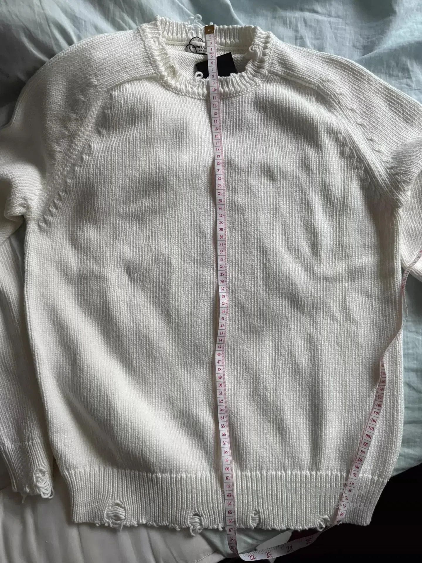 Saint Laurent Paris Saint Laurent Paris Solid color perforated sweater. Size US M / EU 48-50 / 2 - 7 Thumbnail