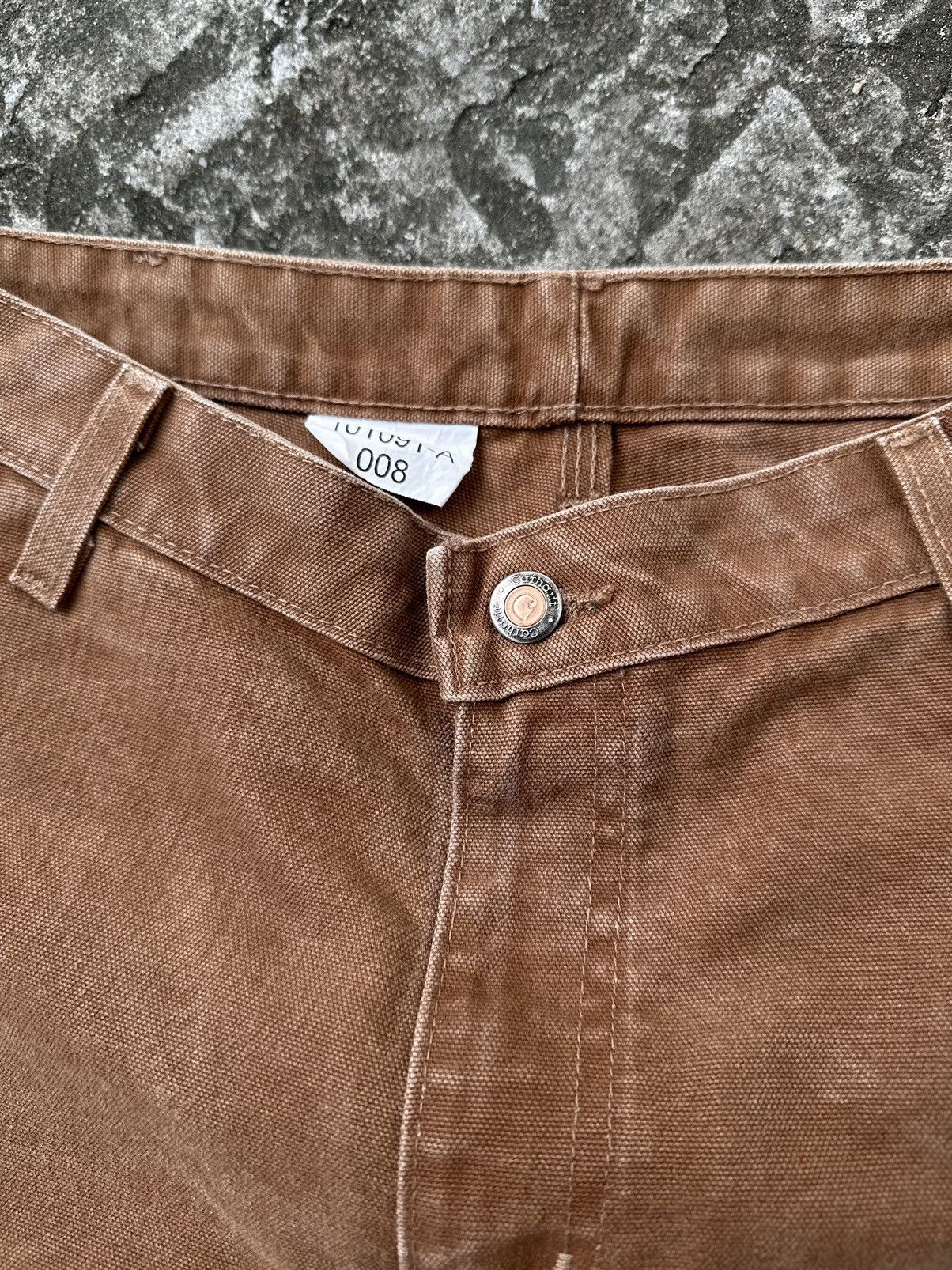 Carhartt (33x31) Crazy Faded Carhartt Double Knee Brown/Tan Size US 33 - 3 Thumbnail