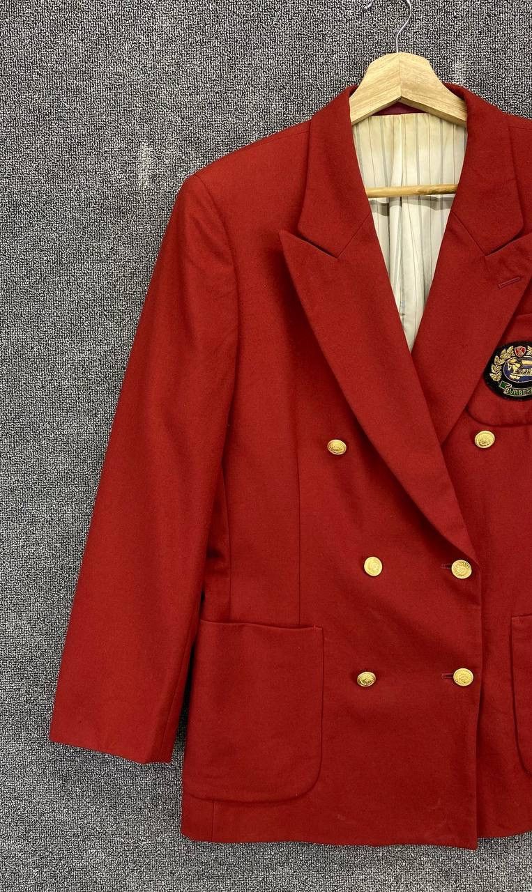Burberry Vintage Burberry Red Wool Blazer Coat Jacket Size US M / EU 48-50 / 2 - 4 Thumbnail