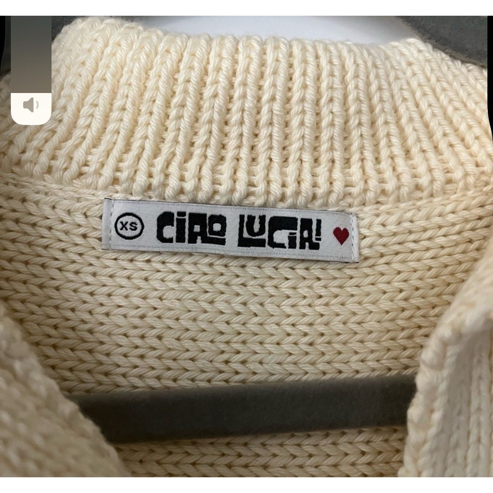 Ciao Lucia Ciao Lucia Cream Cableknit Henley Collar Sweater Cotton XS Size XS / US 0-2 / IT 36-38 - 5 Thumbnail