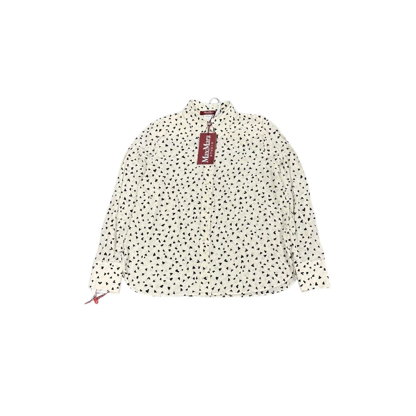 Max Mara Max Mara Studio Heart Print Silk Shirt IT 44 Size M / US 6-8 / IT 42-44 - 1 Thumbnail