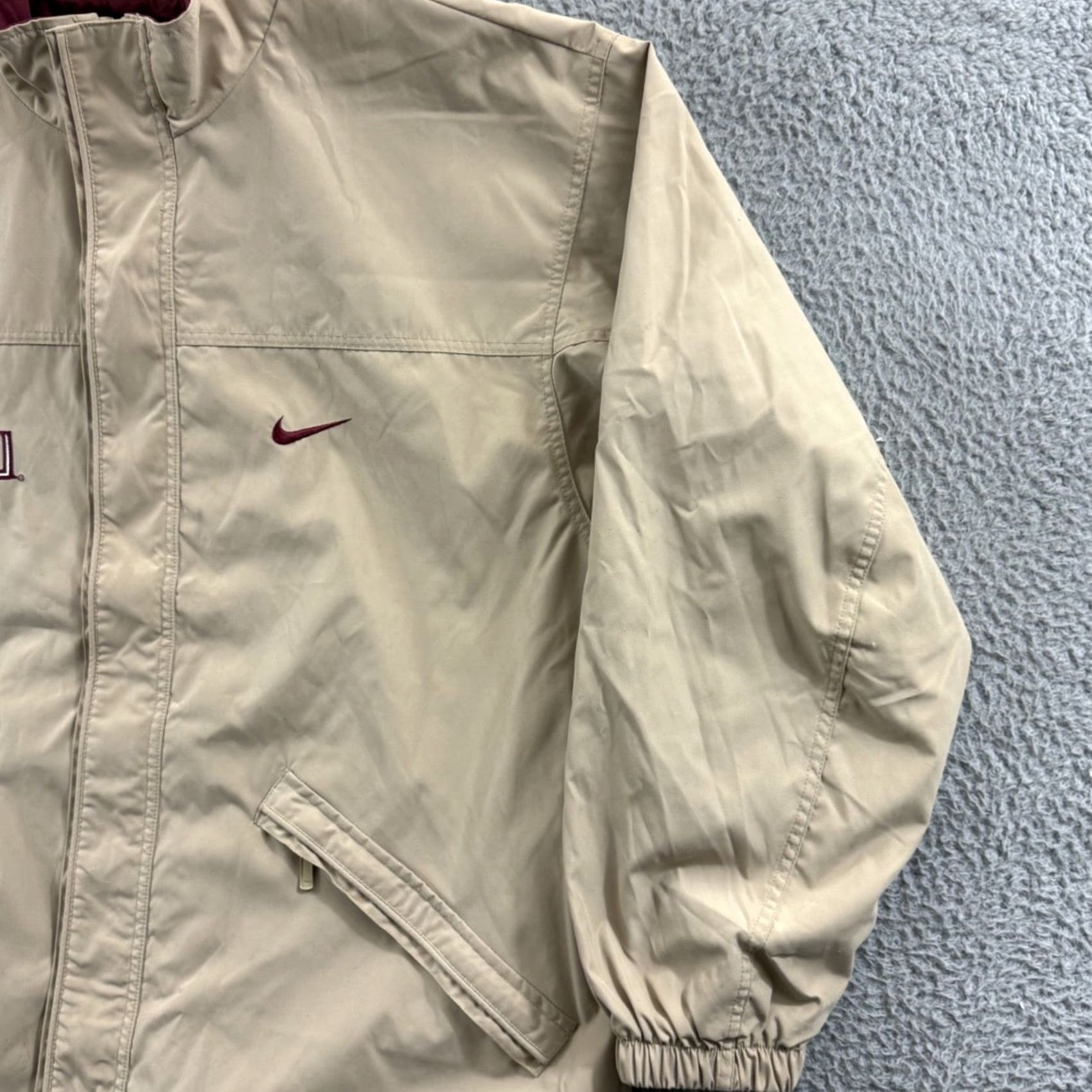 Nike VINTAGE Nike Florida State Seminoles Jacket Mens Large Beige Full Zip 90s Football Size US L / EU 52-54 / 3 - 6 Thumbnail