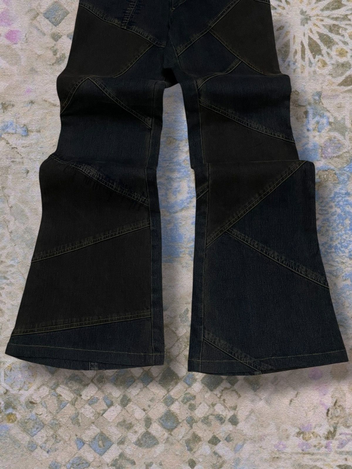 Tornado Mart Rare 90’s Japan Tornado Mart Cowboy Patchwork Flared Denim Size US 29 - 3 Thumbnail