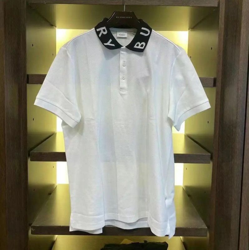 Burberry Burberry Men's White Short Sleeve Polo Shirt Size US L / EU 52-54 / 3 - 1 Thumbnail
