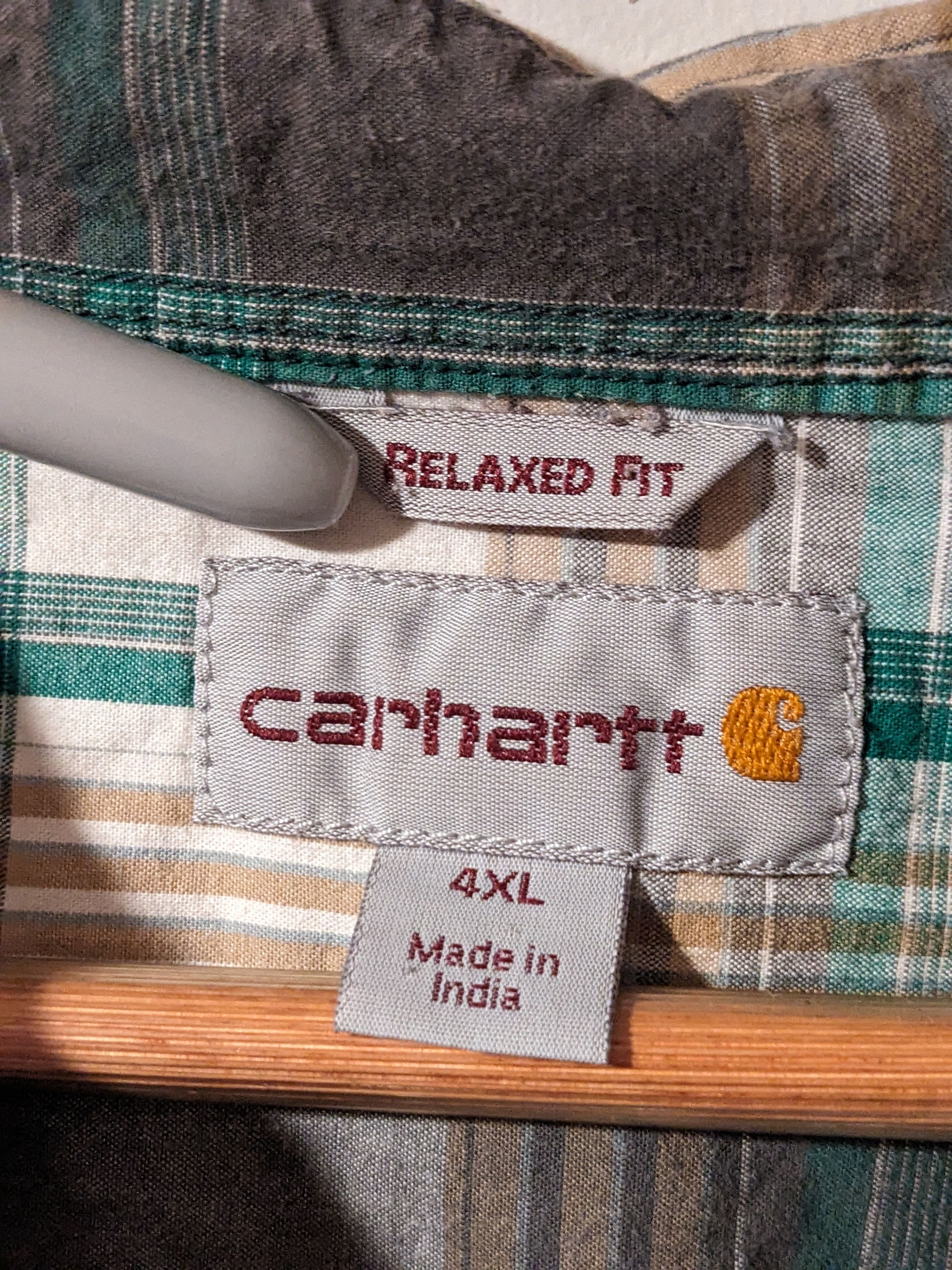 Carhartt Vintage Y2K Carhartt Work Wear Green 4XL Short Sleeve Shirt Size US XXL / EU 58 / 5 - 3 Thumbnail