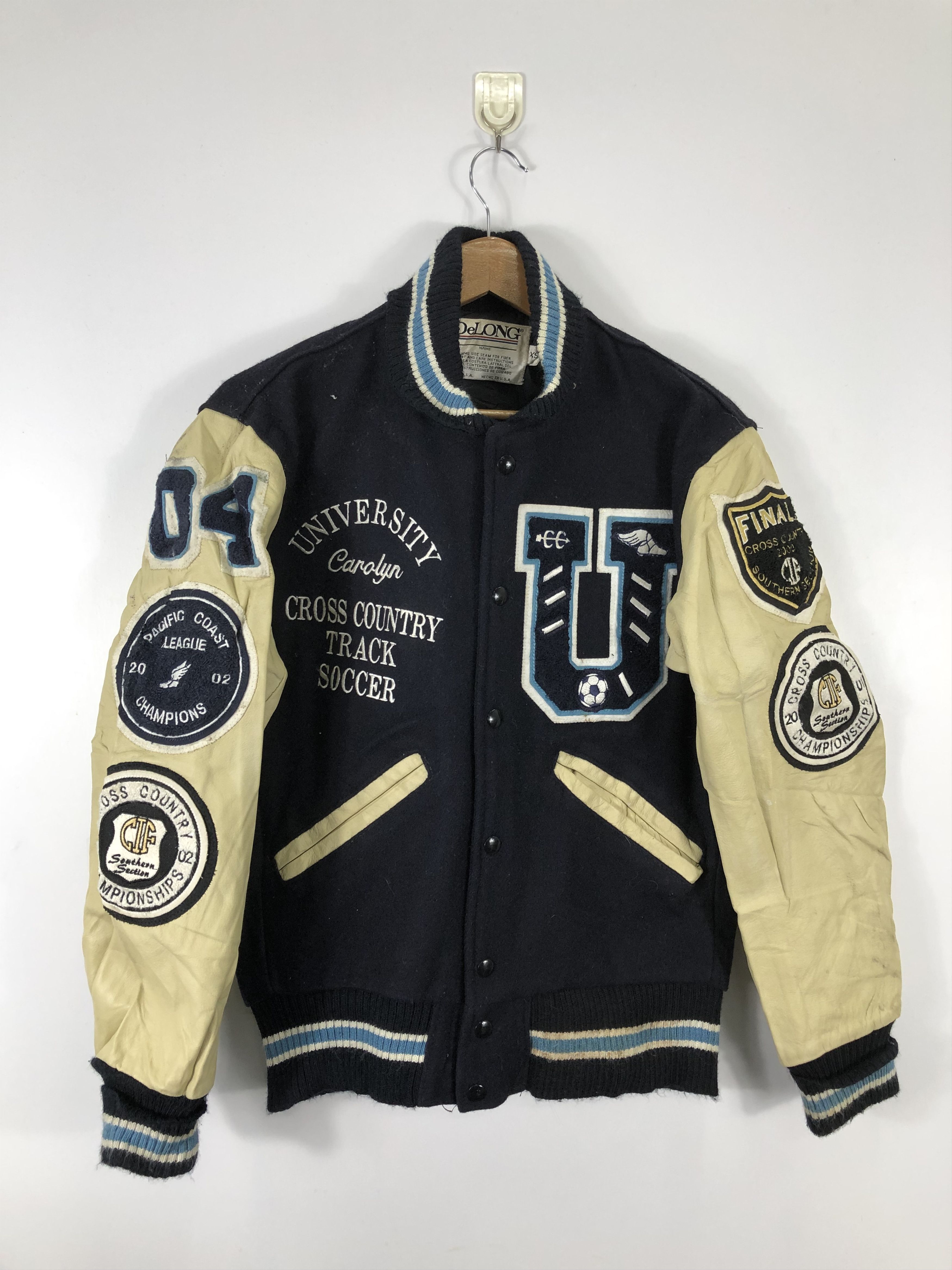 Delong Vintage Delong Varsity Jacket University Full Patches V0236 Size US XS / EU 42 / 0 - 1 Thumbnail