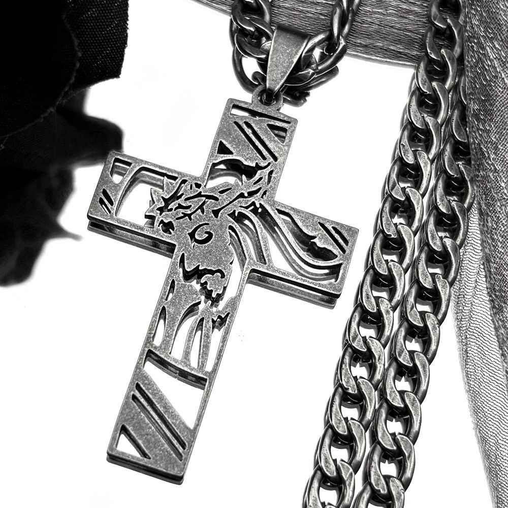 Jewelry Crown of Thorns Jesus Cross Pendant Charms Necklace Size ONE SIZE - 1 Thumbnail