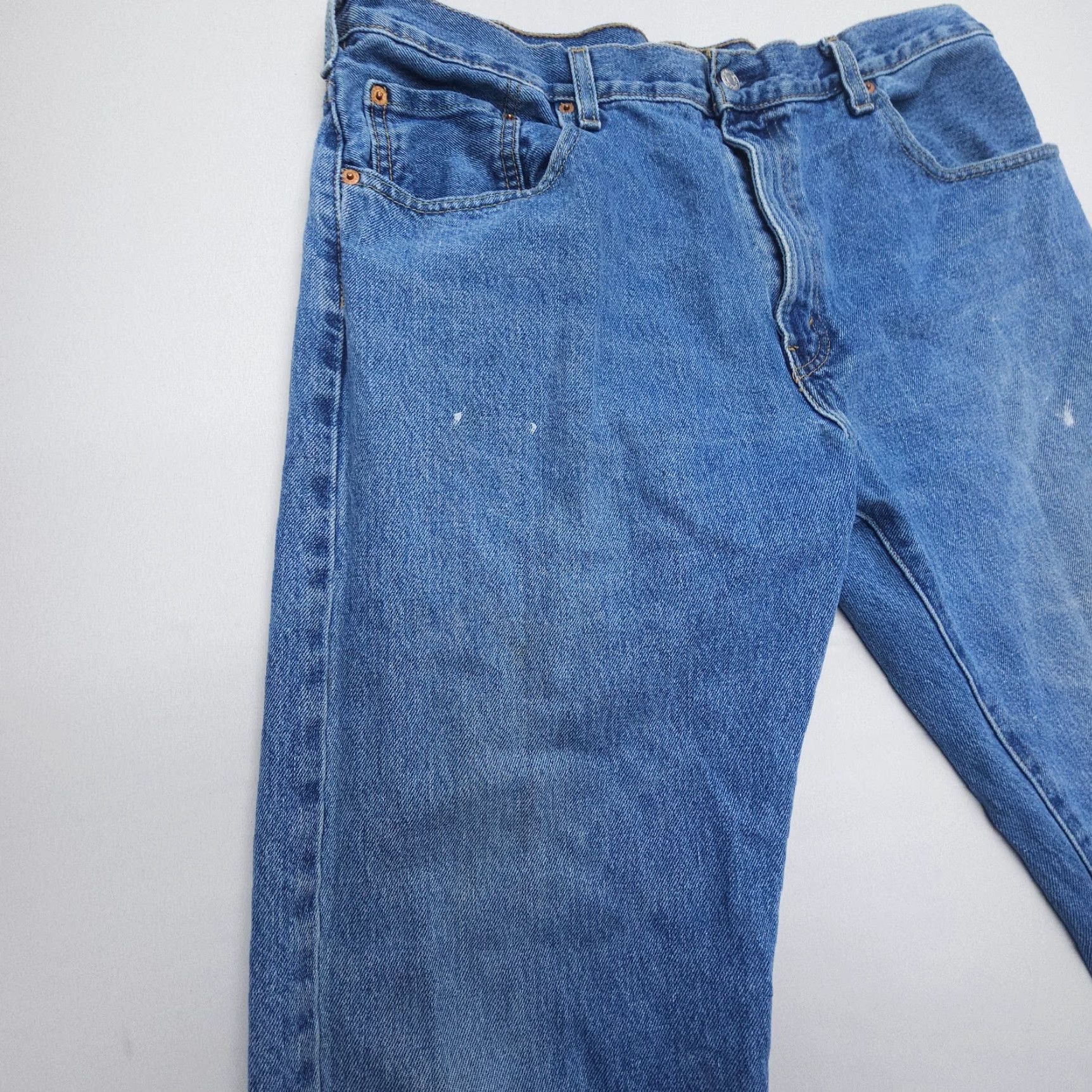 Levi's Levi's 517 Jeans Men's 38 x 34 Bootcut Denim Cotton 100% Heavy Blue Workwear Regular Fit Pocket Design Logo Medium Wash Size US 38 / EU 54 - 6 Thumbnail