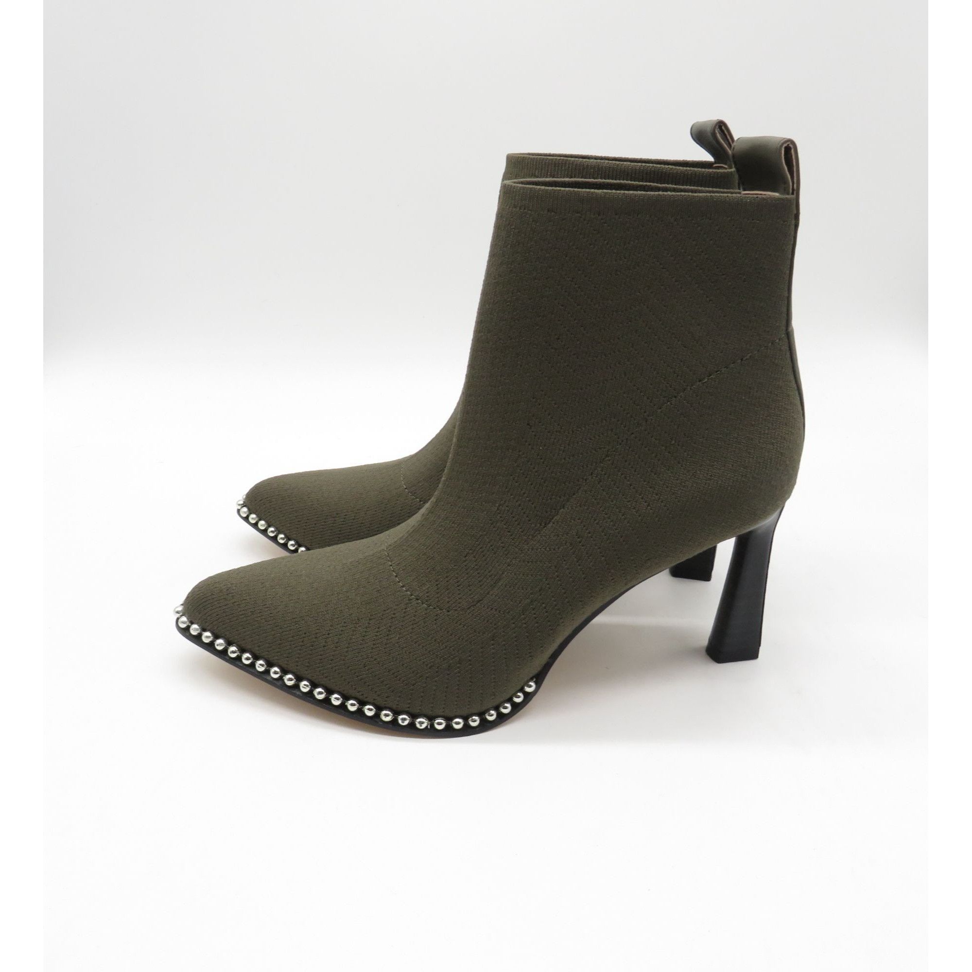 BCBGeneration BCBGeneration Dark Olive Flyknit Ankle Booties Studded Trim Size US 6 / IT 36 - 5 Thumbnail