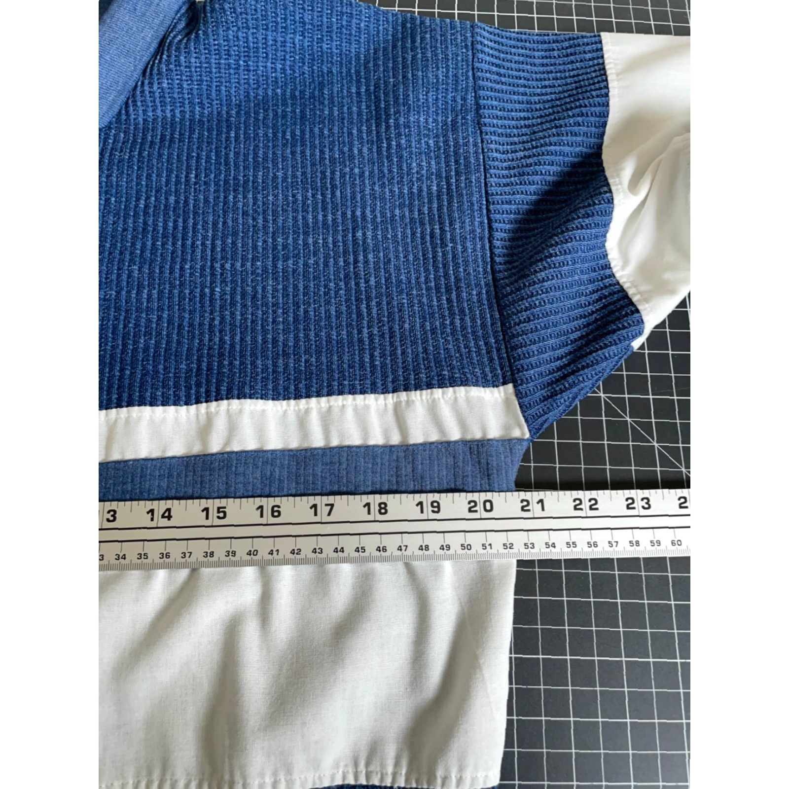 Vintage Vintage Yes Huk-a-Poo Polo Long Sleeve Waffle Knit 80s Striped Blue White XL? Wait characters. Size US M / EU 48-50 / 2 - 5 Thumbnail