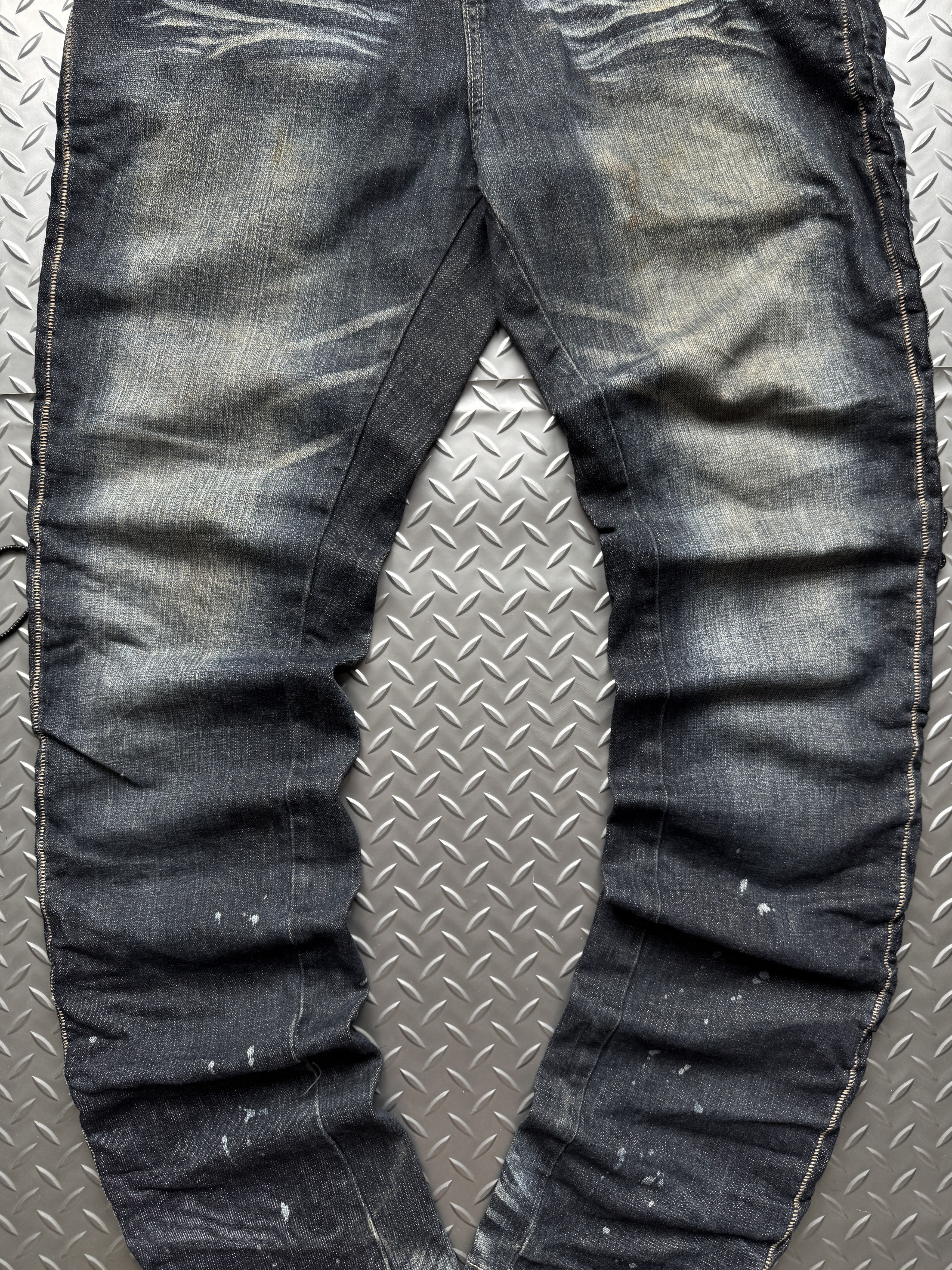 PPFM PPFM Destruct Product Ruched Biker Denim Jeans Size US 33 - 2 Thumbnail