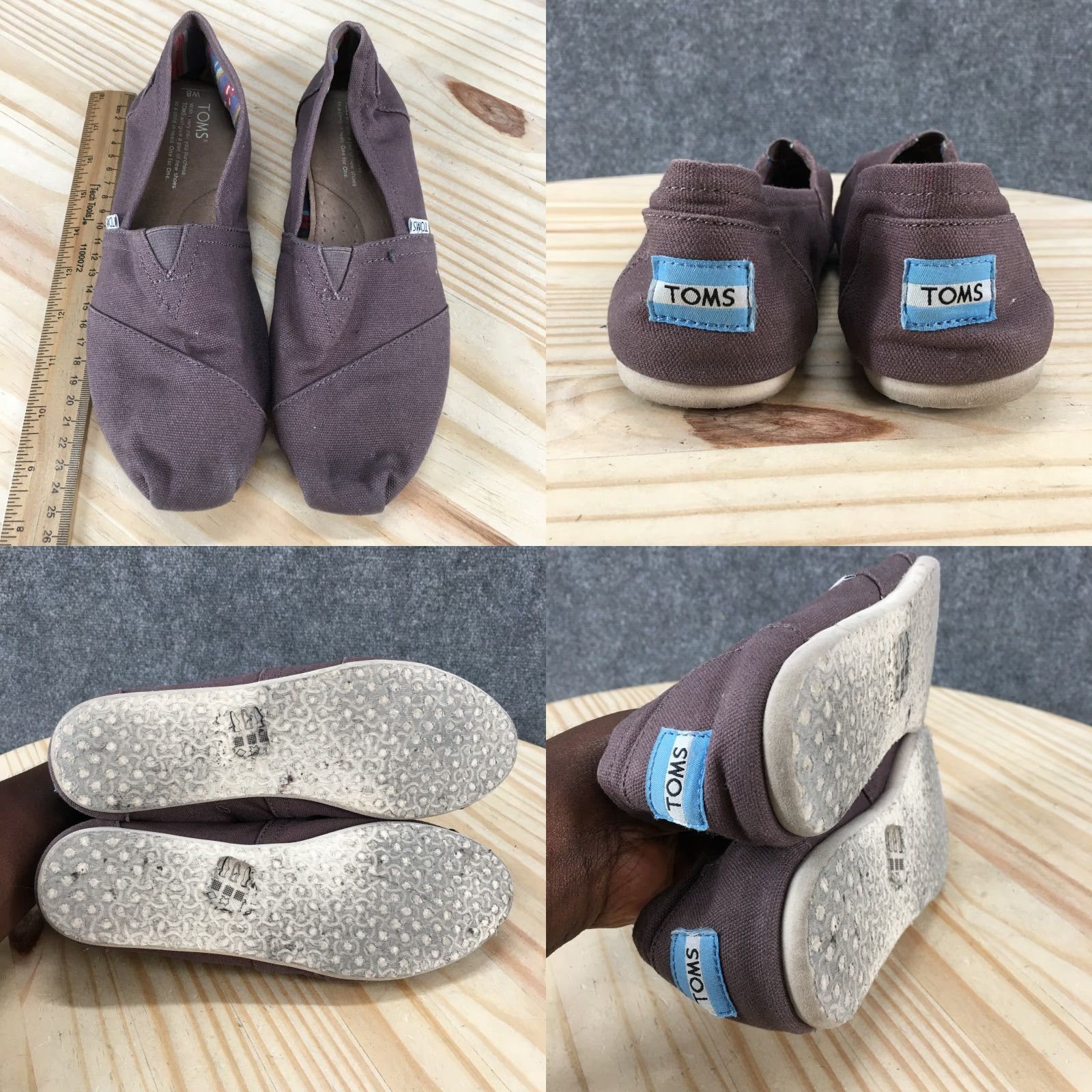 Toms TOMS Shoes Womens 8 Classic Slip On Flats Comfort Gray Fabric Low Top Round Toe Shoes Womens Slip-On Flat Casual Shoes Gray 8 Women Size M / US 6-8 / IT 42-44 - 8 Thumbnail