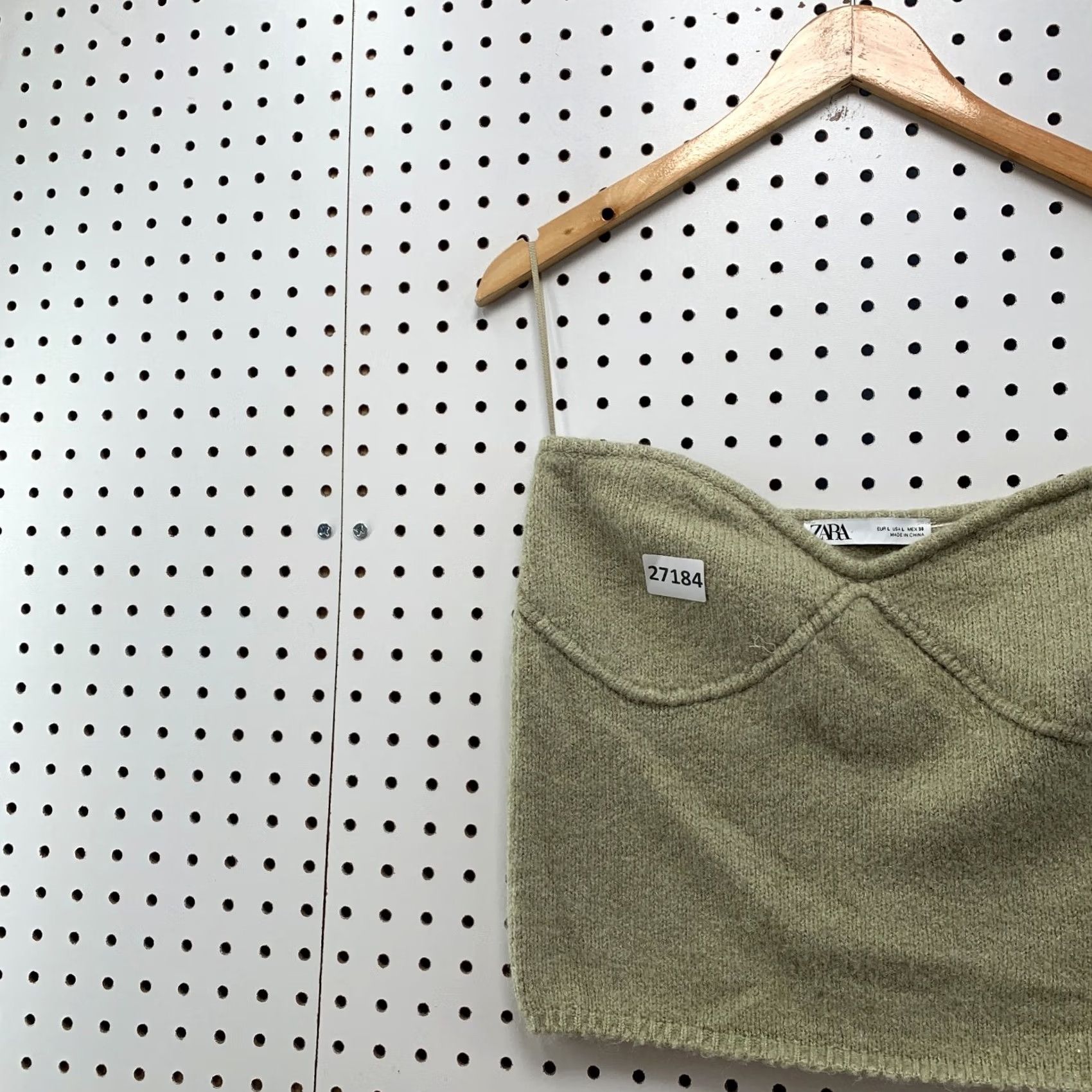Zara Zara Wool Blend Tank Crop Top Womens Large Beige 16" Width Size L / US 10 / IT 46 - 2 Thumbnail