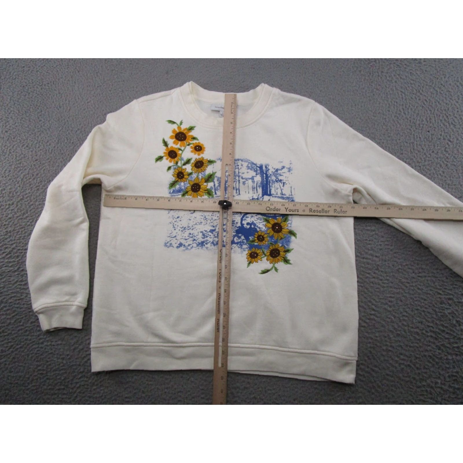 Sunflower VINTAGE Breckenridge Embroidered Sunflower Floral Pullover Sweatshirt Size L Grandma Y2K Size L / US 10 / IT 46 - 6 Thumbnail