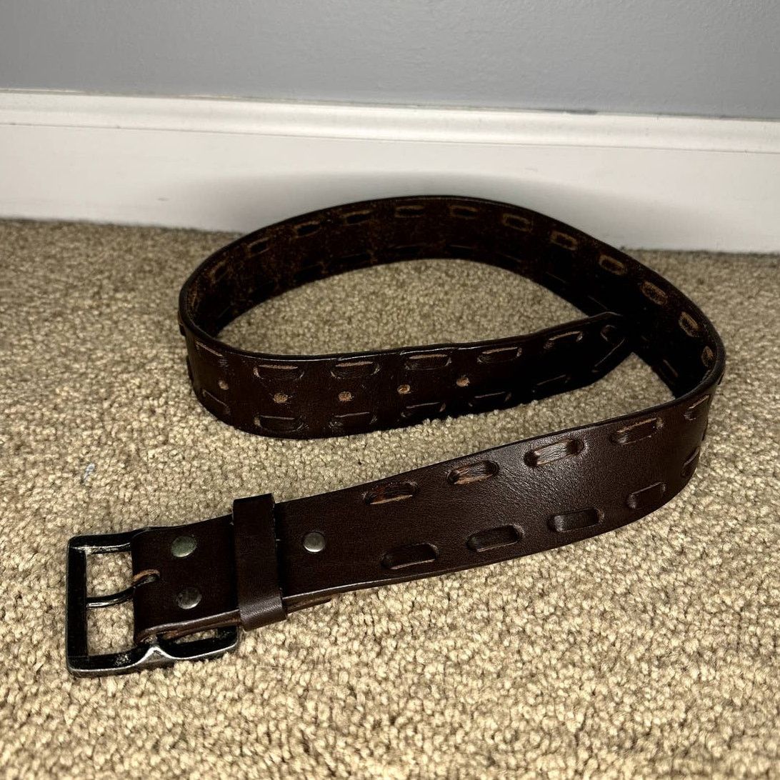 Other PLACE Leather Adjustable Silver Buckle Belt Brown Length 34" Size ONE SIZE - 3 Thumbnail