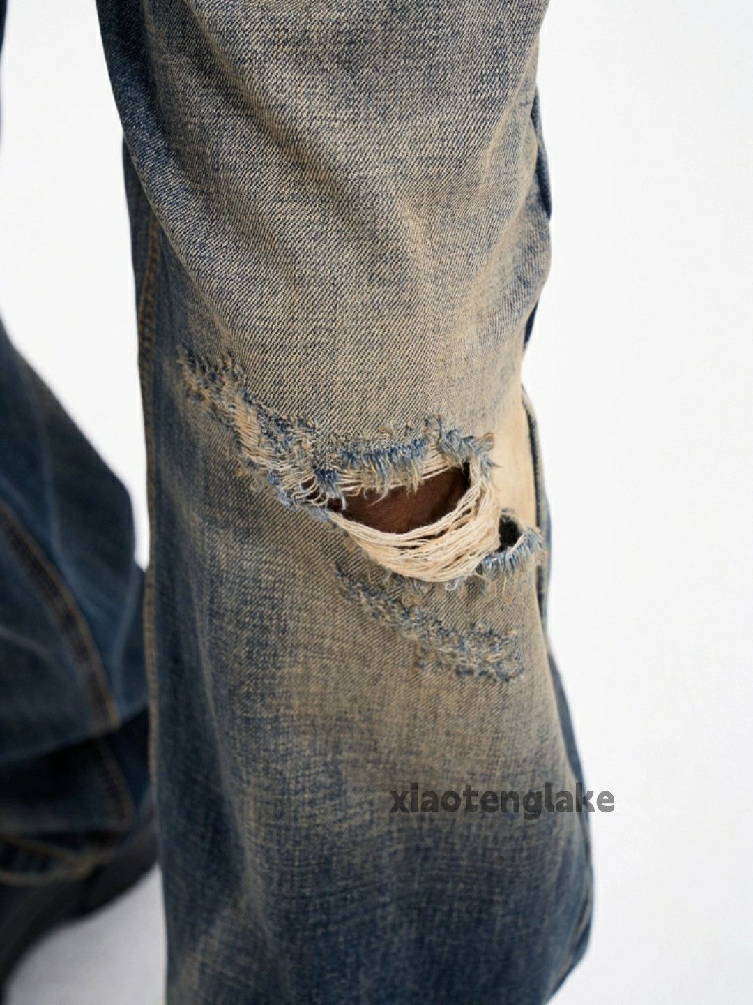 Jean × Vintage washed faded cleanfit yuppie damaged hiphop jeans Size US 34 / EU 50 - 2 Thumbnail