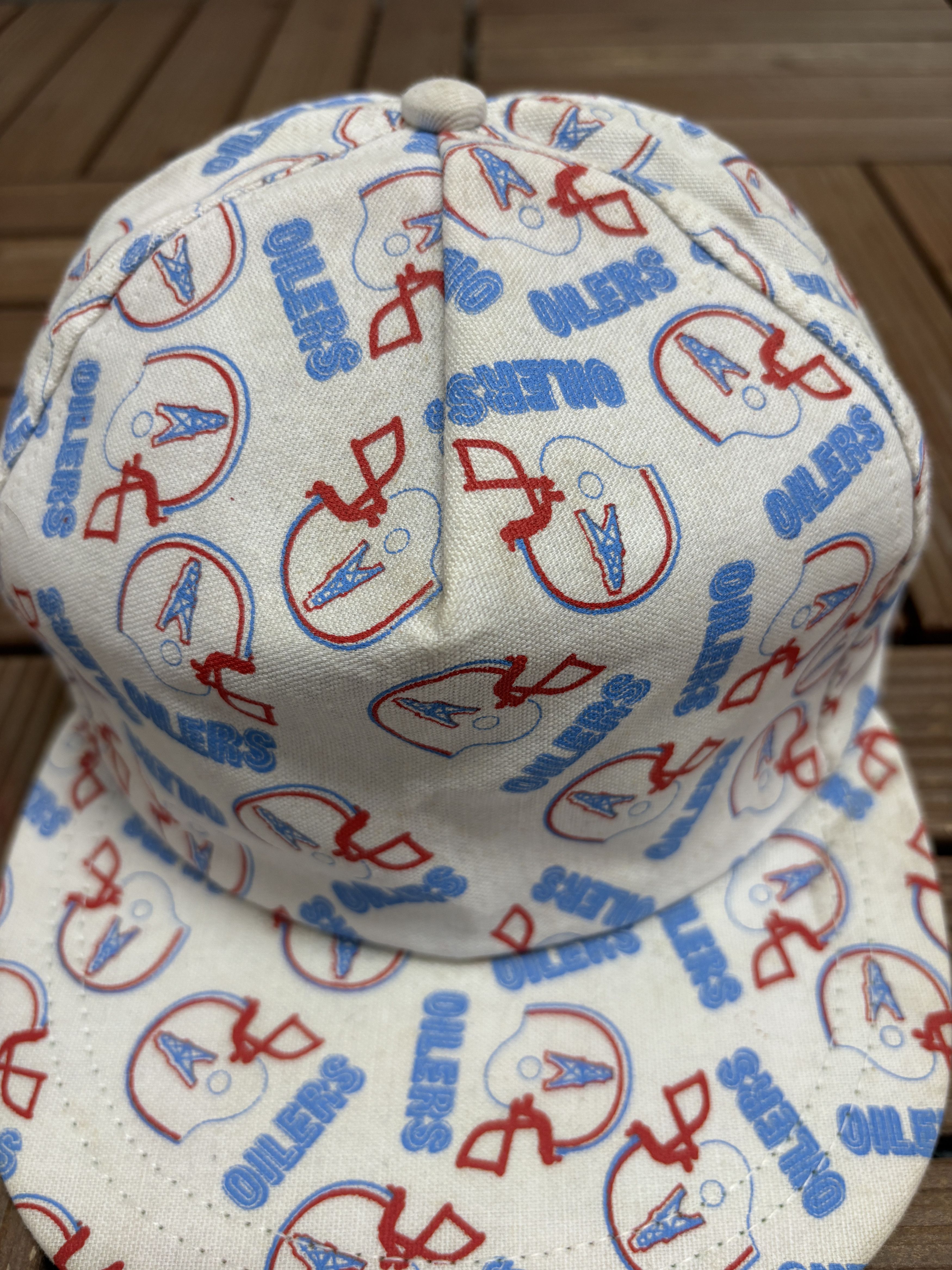 Vintage Houston Oilers Helmet AOP Vintage White Snap BackHat Size ONE SIZE - 3 Thumbnail
