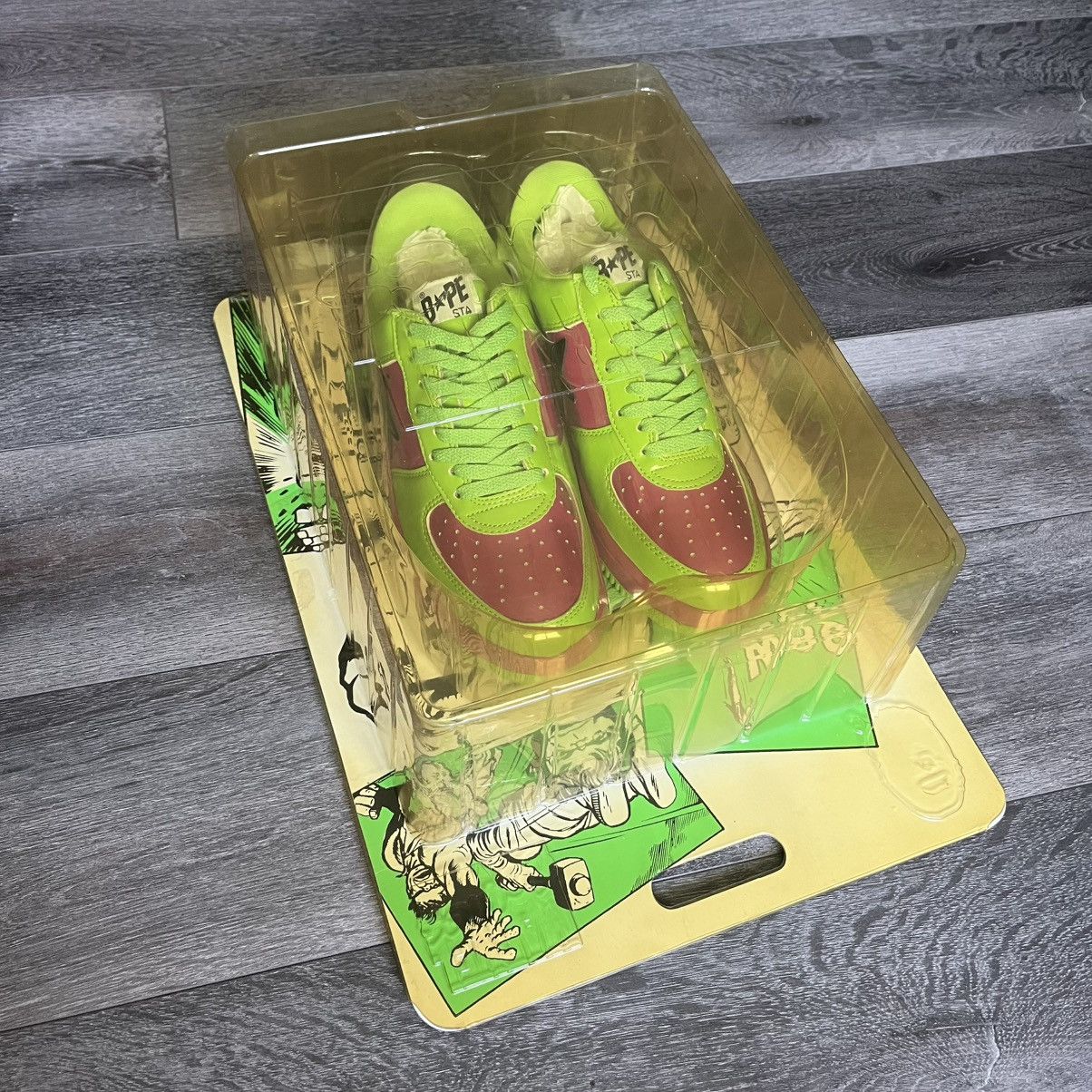 Bape × Marvel Comics RARE OG 2005 A BATHING APE BAPESTA HULK MARVEL LOW SHOES 9 Size US 9 / EU 42 - 1 Thumbnail