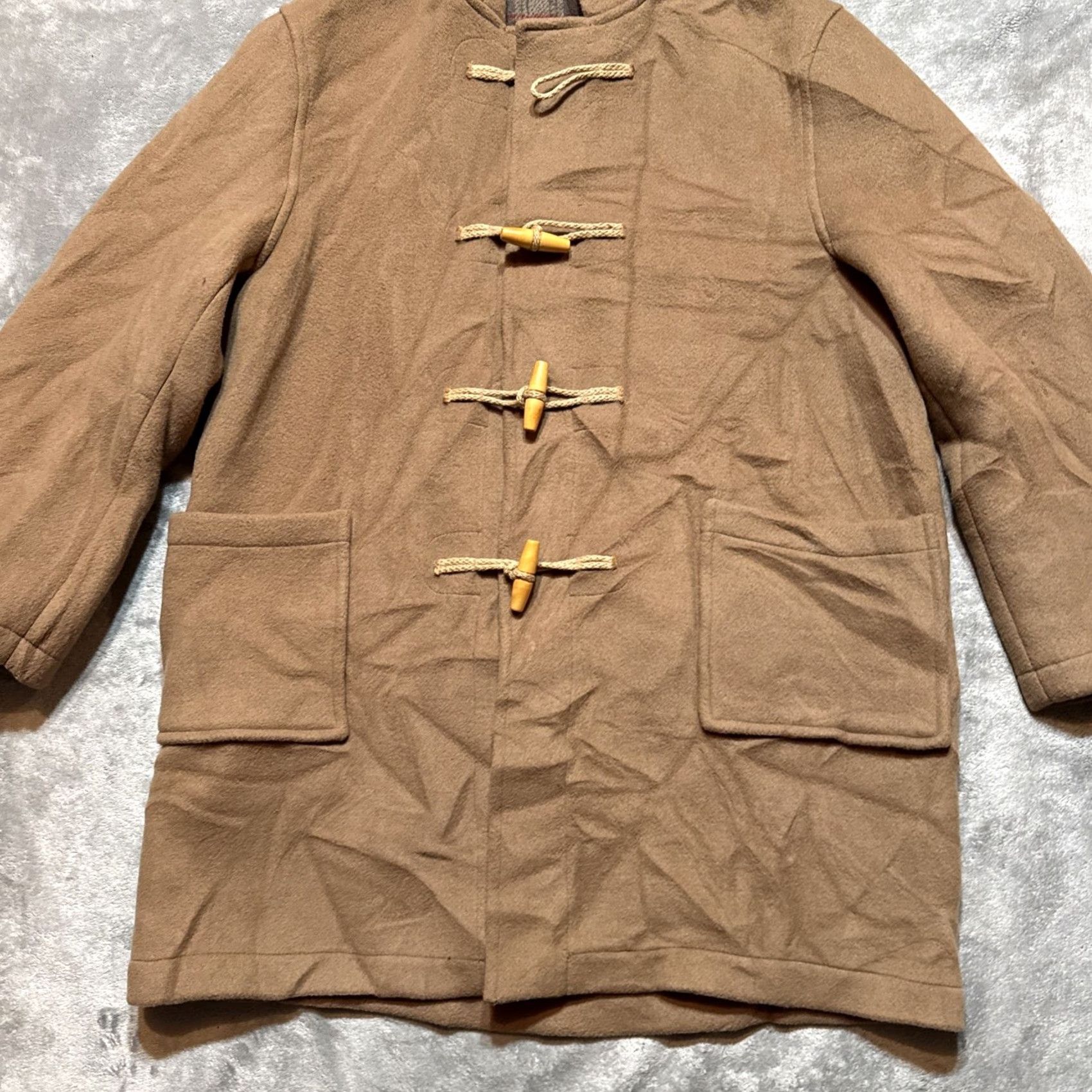Orvis VINTAGE Orvis Duffel Coat Mens 42 Wool Beige Hooded Long Overcoat 80s Casual Travel England Size US XS / EU 42 / 0 - 2 Thumbnail