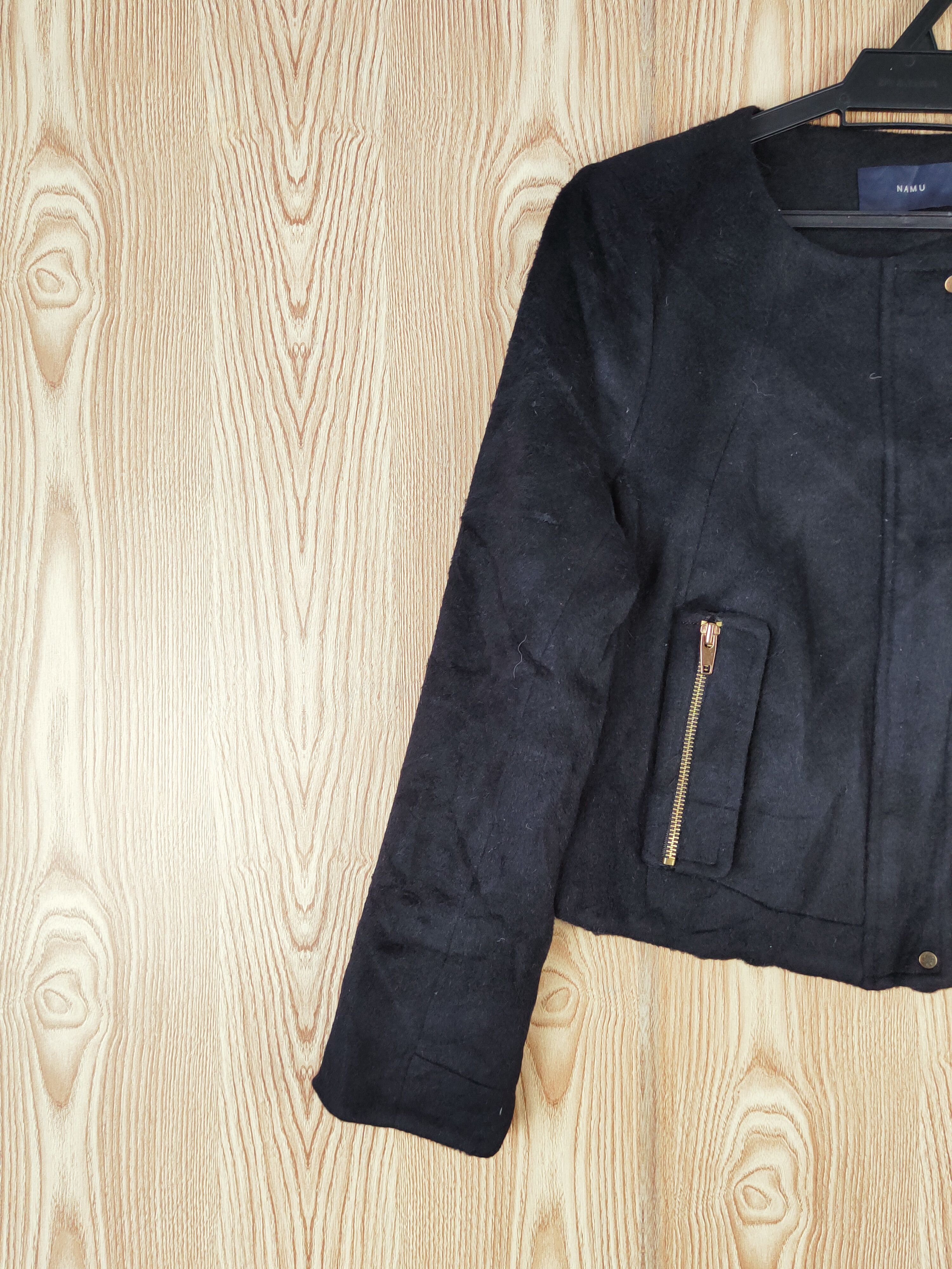 Japanese Brand × Vintage Artists Design 💥 Namu Black Wool Cropped Jackets Size S / US 4 / IT 40 - 3 Thumbnail