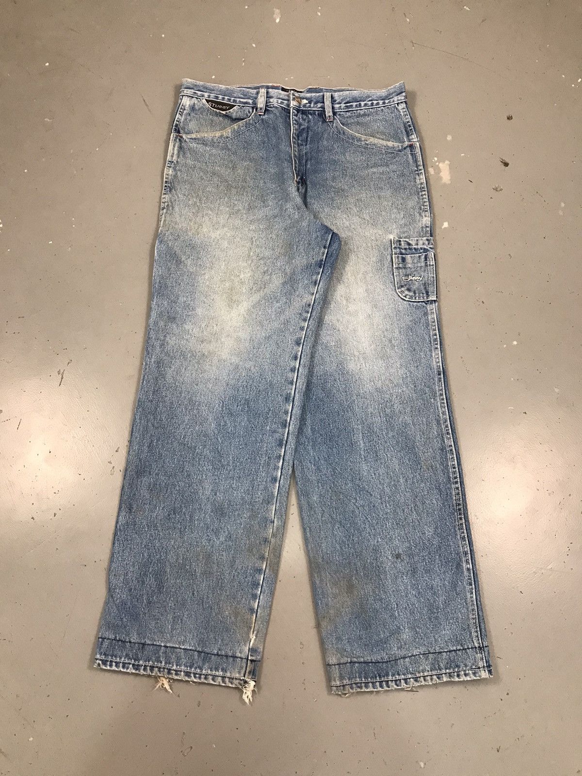 Stussy × Vintage Vintage 90s Stussy straight fit carpenter denim Size US 36 / EU 52 - 1 Thumbnail