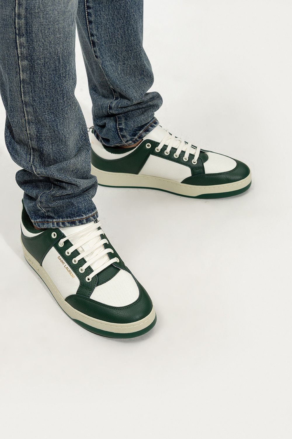 Yves Saint Laurent SAINT LAURENT SL/61 Low-Top Leather Sneakers Made In Italy Size US 10 / EU 43 - 2 Thumbnail