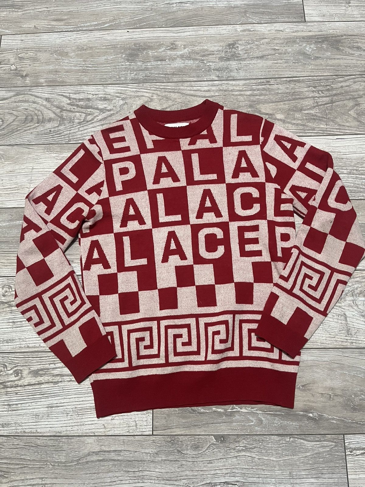 Palace Palace check-it knit sweater red 2016 Size US L / EU 52-54 / 3 - 1 Thumbnail