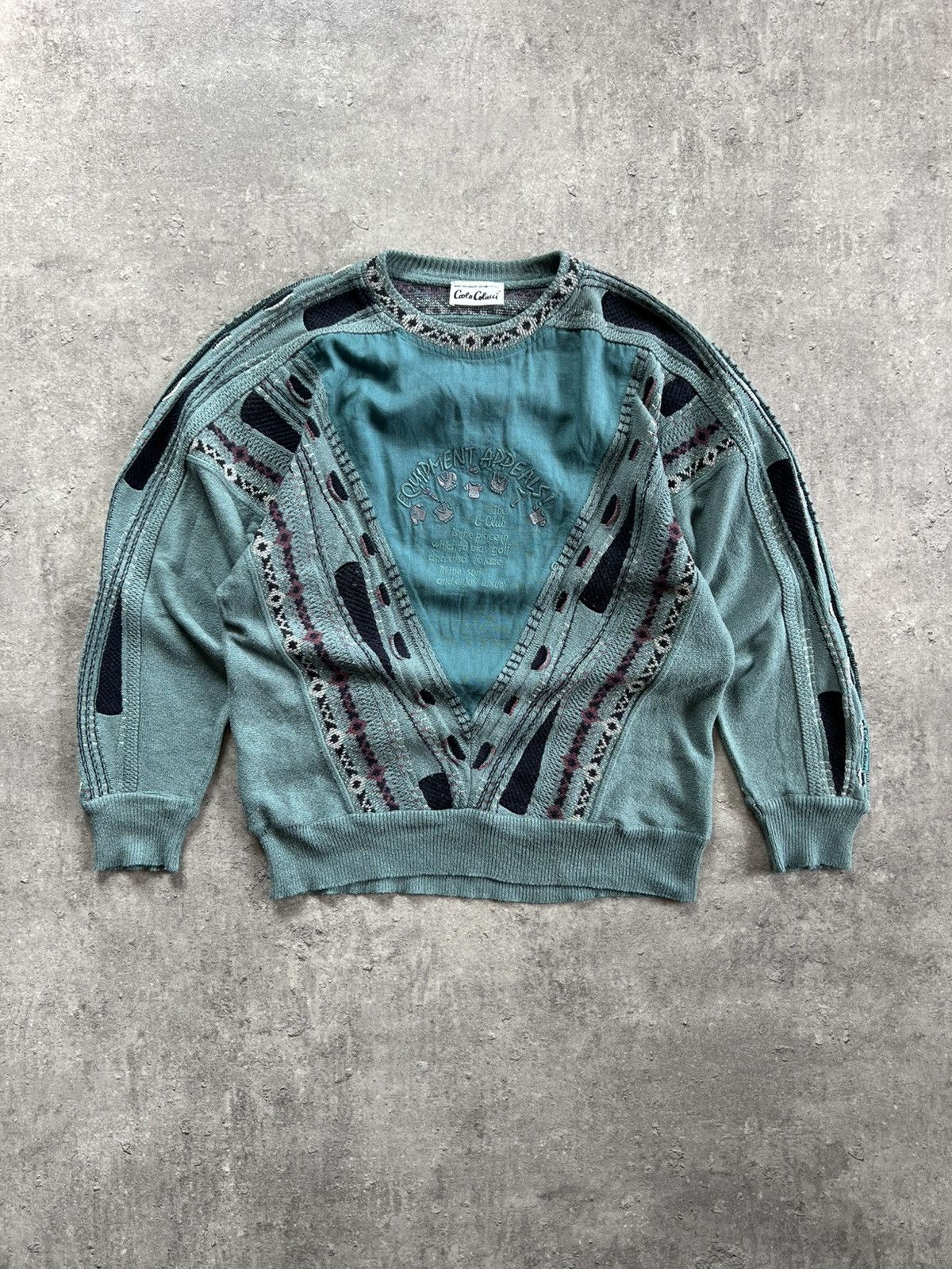 Carlo Colucci Carlo Colucci Coogi Style Sweater 90s Biggie Knit Vintage Size US XL / EU 56 / 4 - 2 Thumbnail