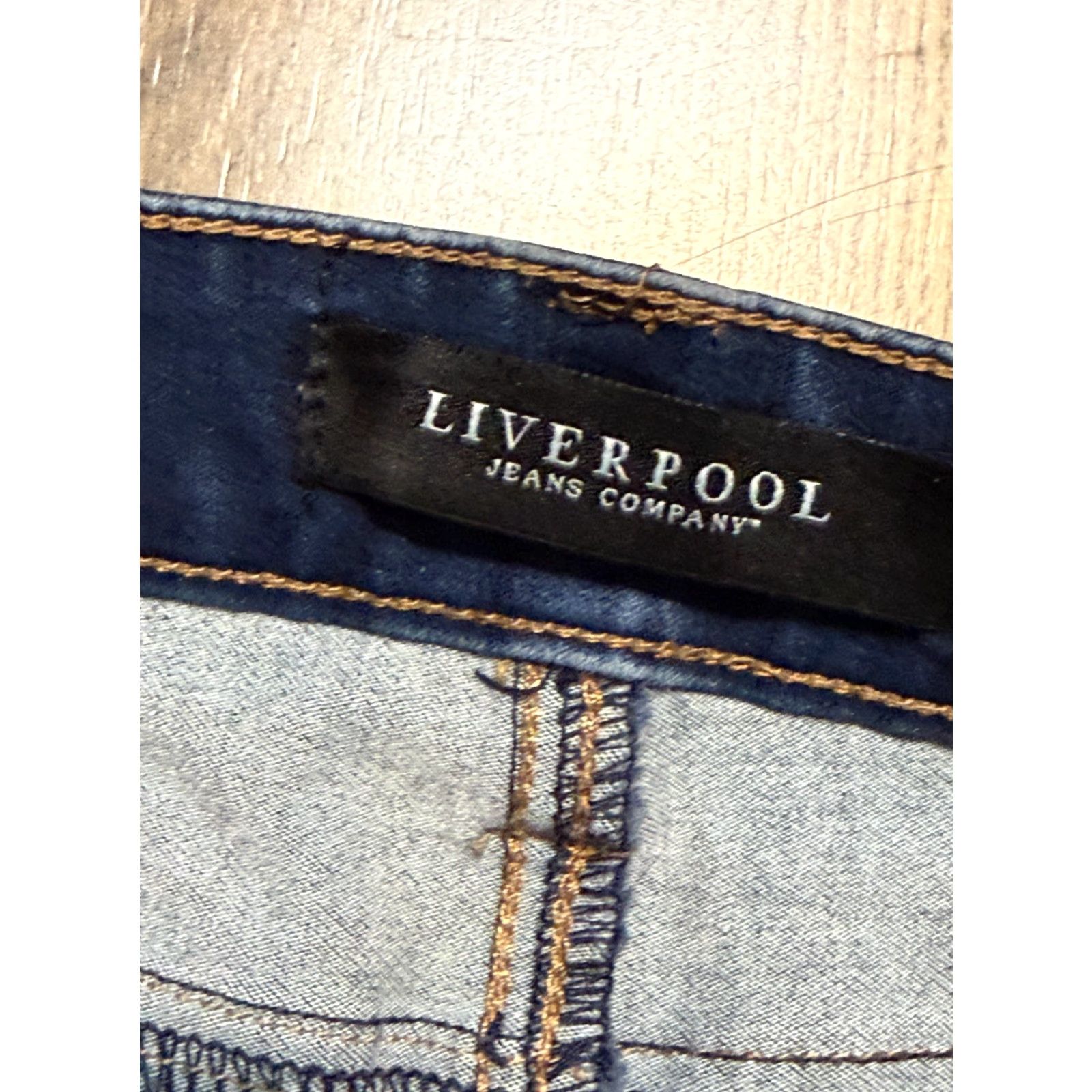 Vintage Liverpool Jeans Women's Size 10 Blue Denim Skinny Mid Rise 5-Pocket Stretch Jeans Size 32" / US 10 / IT 46 - 4 Thumbnail