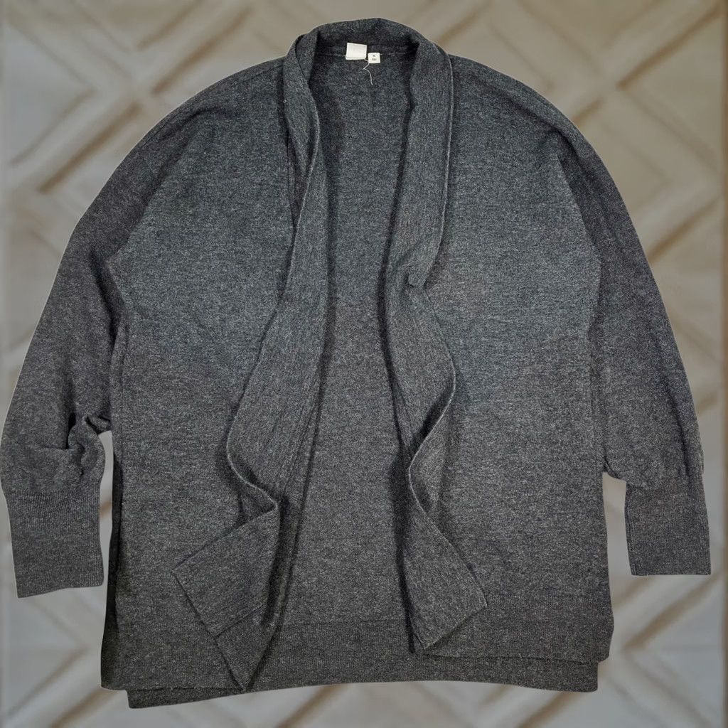 Gap GAP Cardigan Sweater Women XL Gray Open Front Dolman Sleeve Shawl Collar Lightweight Knit High Low Hemways Size XL / US 12-14 / IT 48-50 - 1 Thumbnail