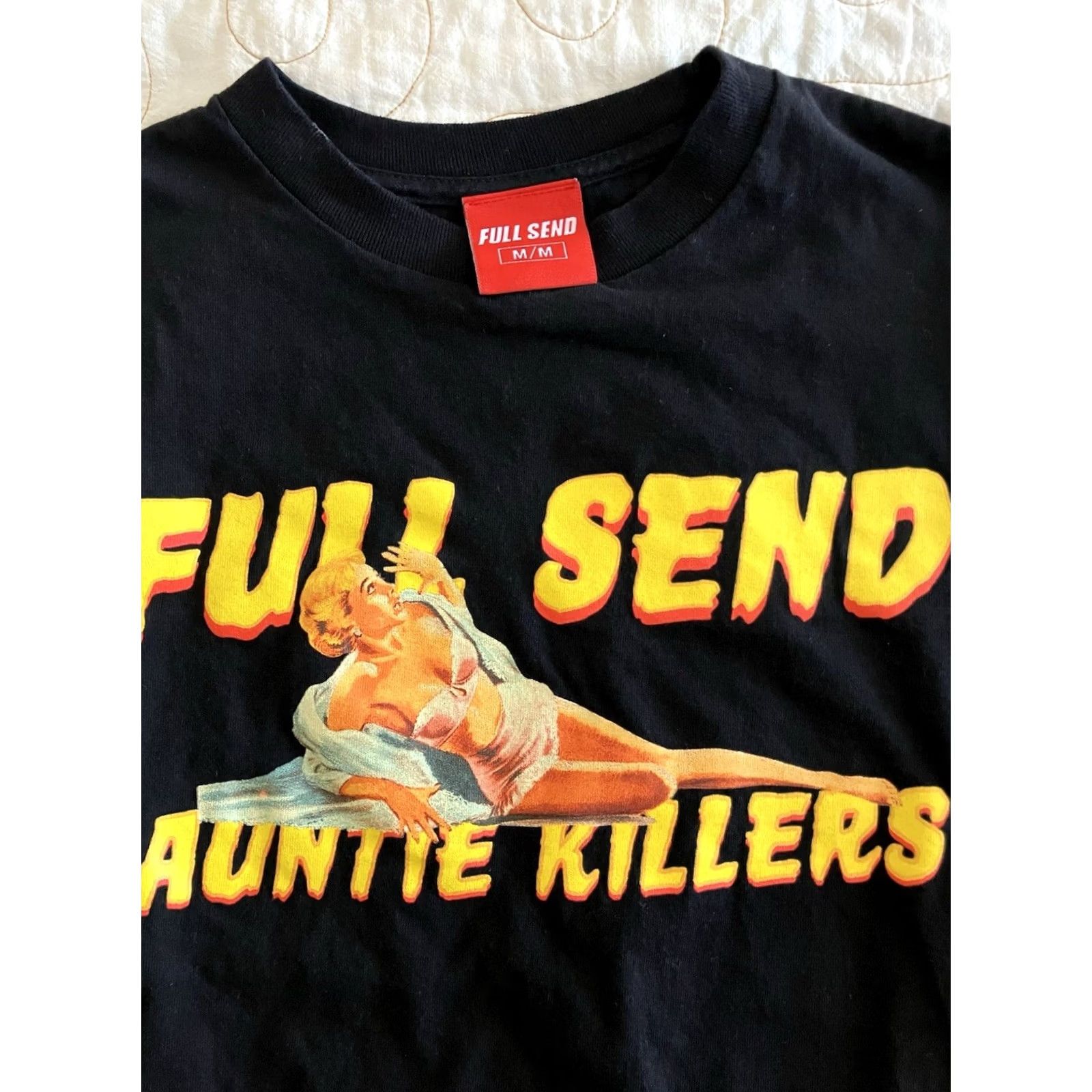 Vintage Full Send Shirt Mens M Black Auntie Killer Long Sleeve Size Men Size US M / EU 48-50 / 2 - 2 Thumbnail
