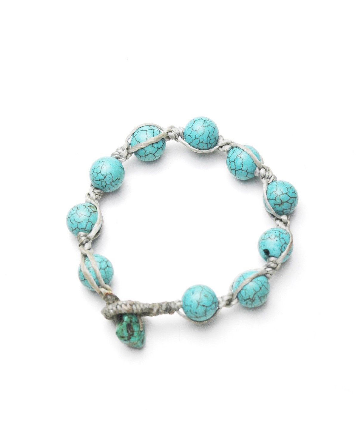 Native 2000S JAPANESE HANDMADE TURQUOISE MACRAME BRACELET Size ONE SIZE - 2 Thumbnail