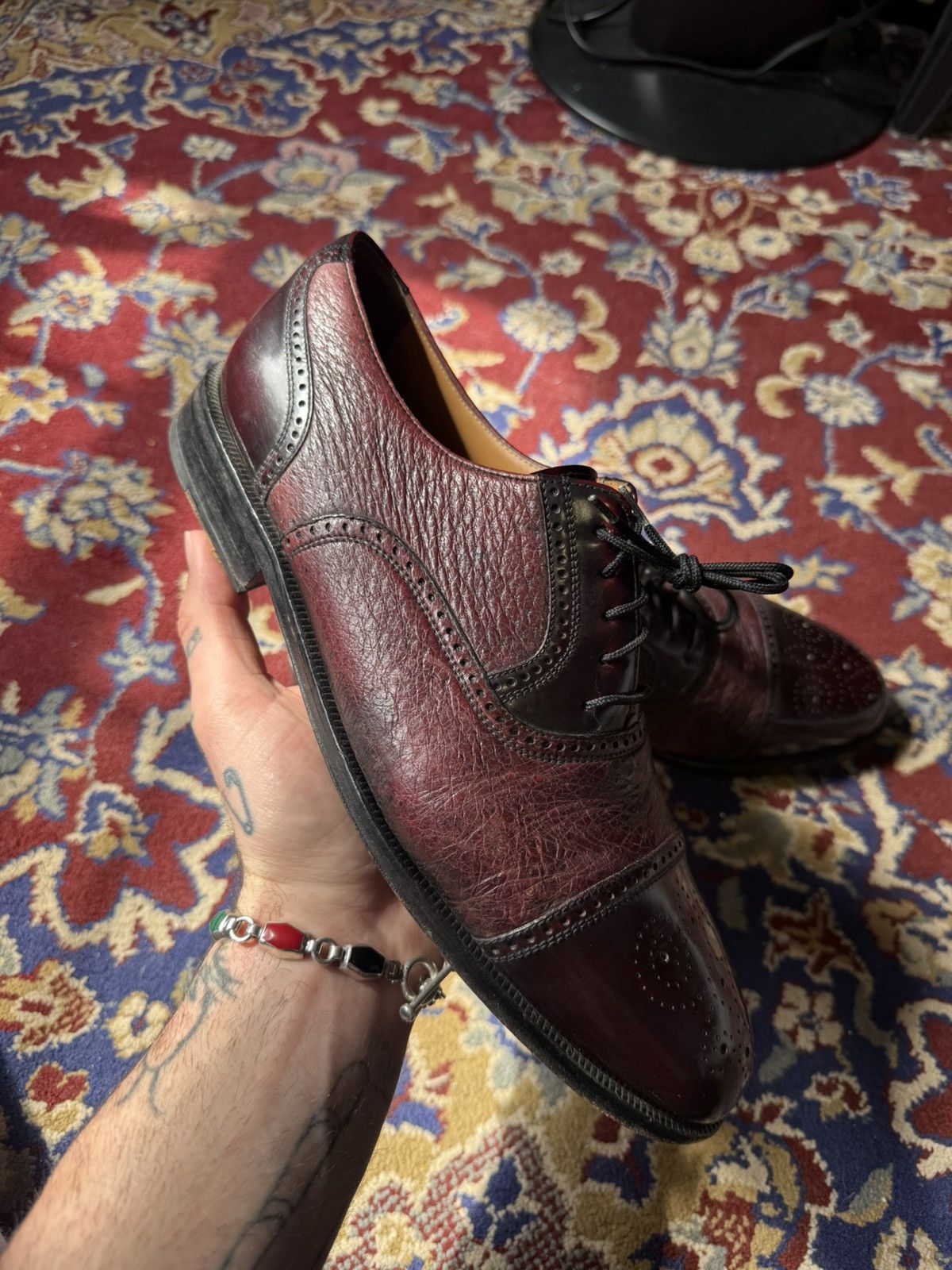 Florsheim Florsheim Oxford Dress Shoes 10.5 D Vintage Spain Burgundy Size US 10.5 / EU 43-44 - 9 Thumbnail