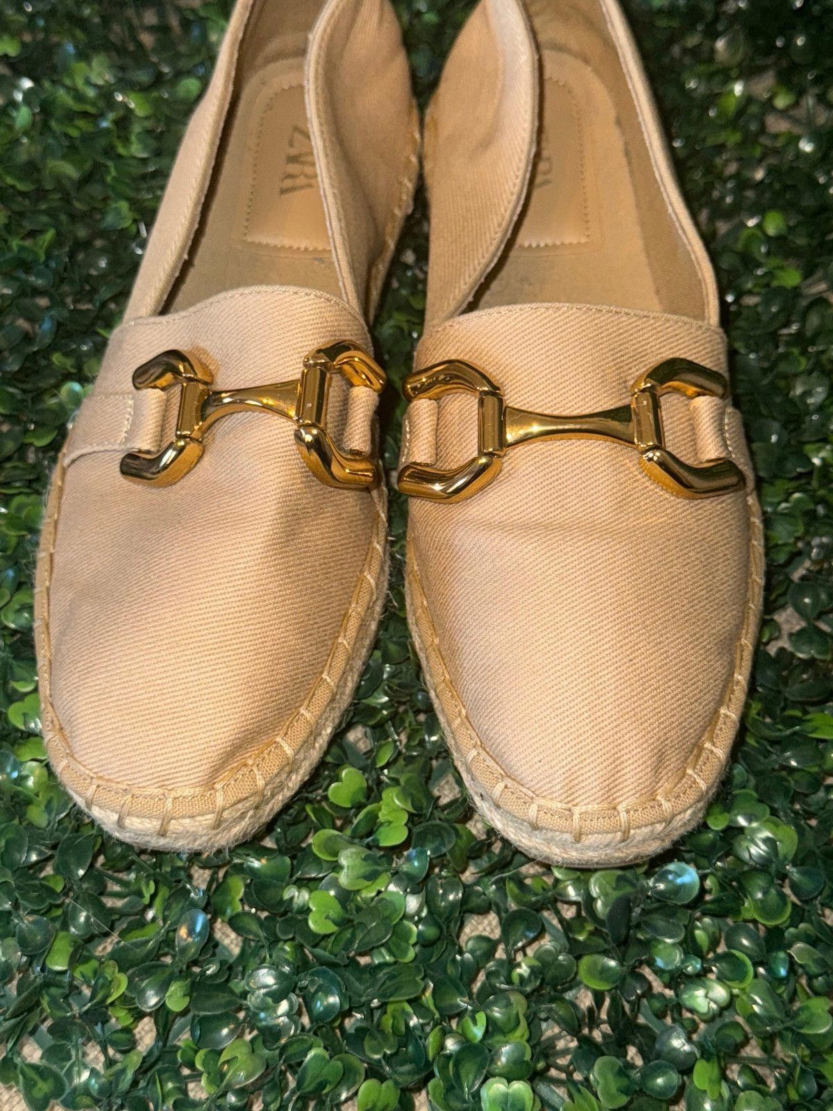 Zara ZARA canvas espadrilles with buckle tan canvas, size 41 10.5 Size US 10.5 / IT 40.5 - 3 Thumbnail